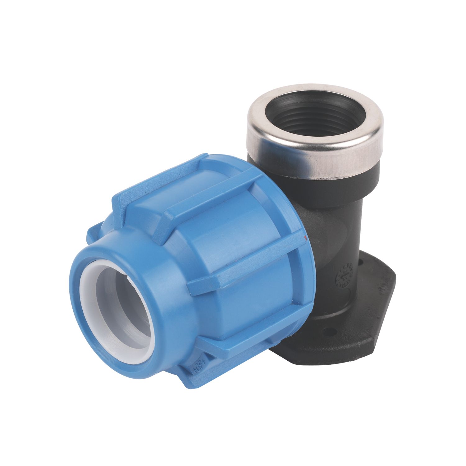 FloPlast MDPE Plastic Wall Plate Elbow 25mm x 3/4" (77864)