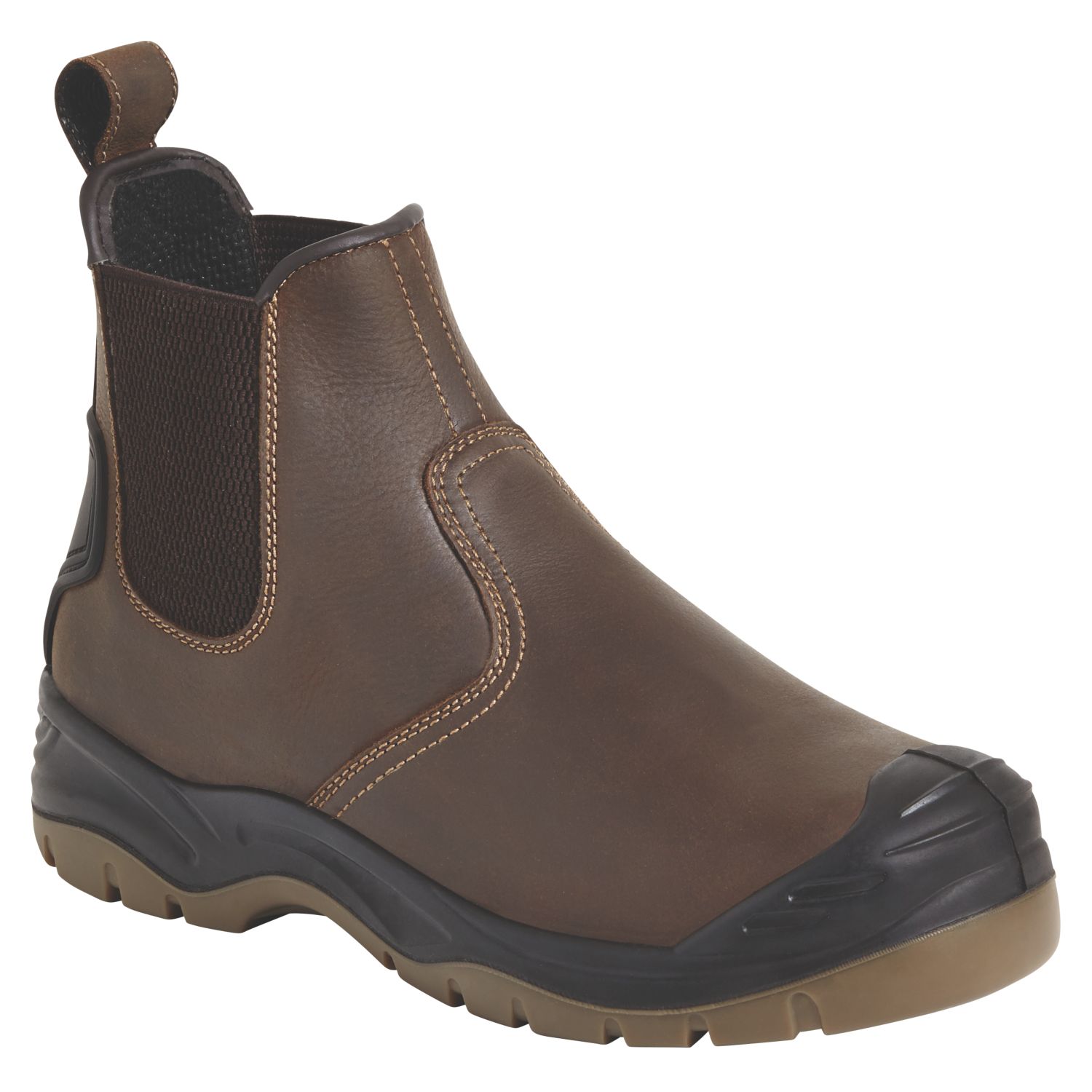 Apache AP715SM Size 11 Brown Water-Resistant Steel Toe Cap Safety Dealer Boots (779RX)