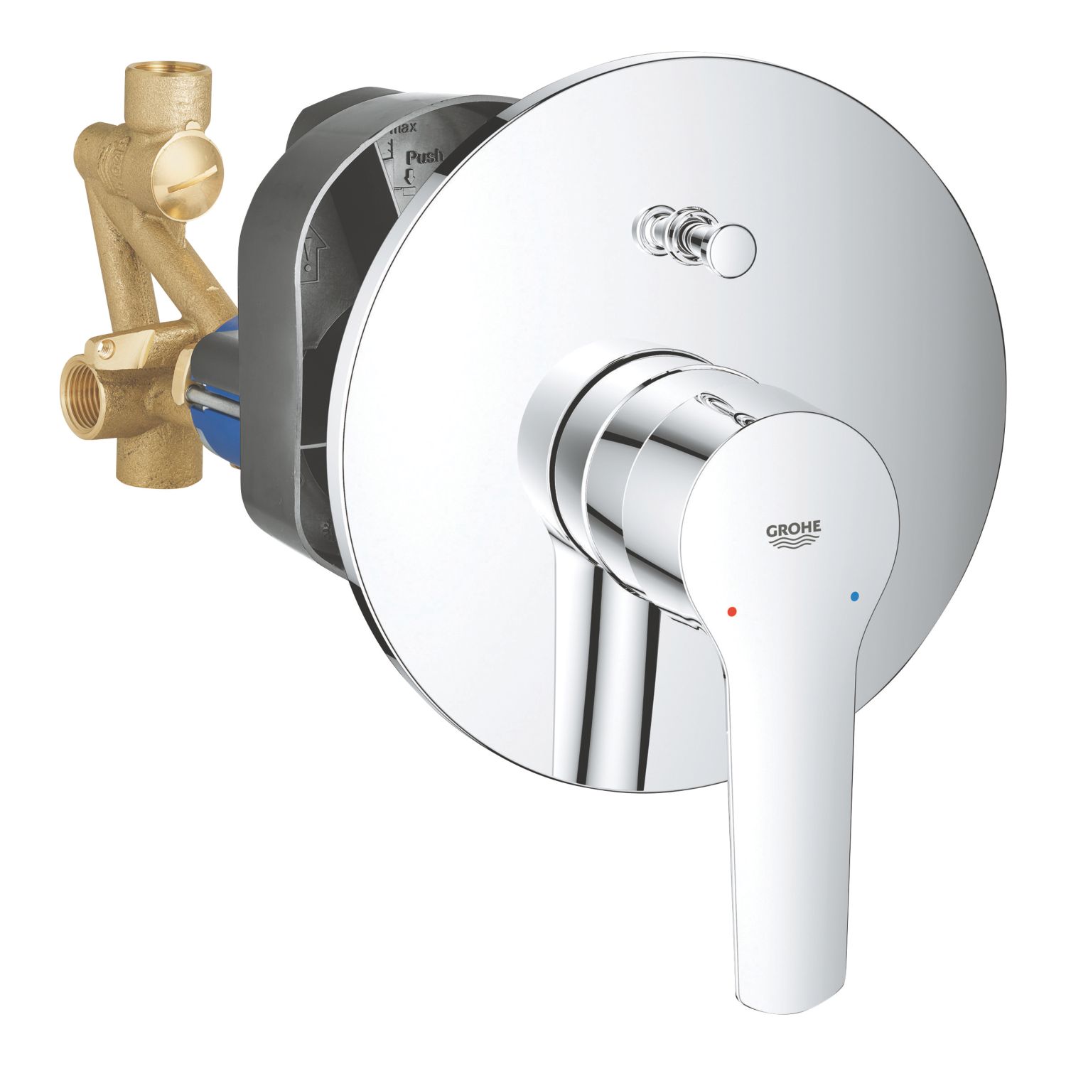 Grohe Start Concealed Dual Outlet Manual Chrome Single Lever Mixer Bath/Shower Valve With Diverter (779XT)