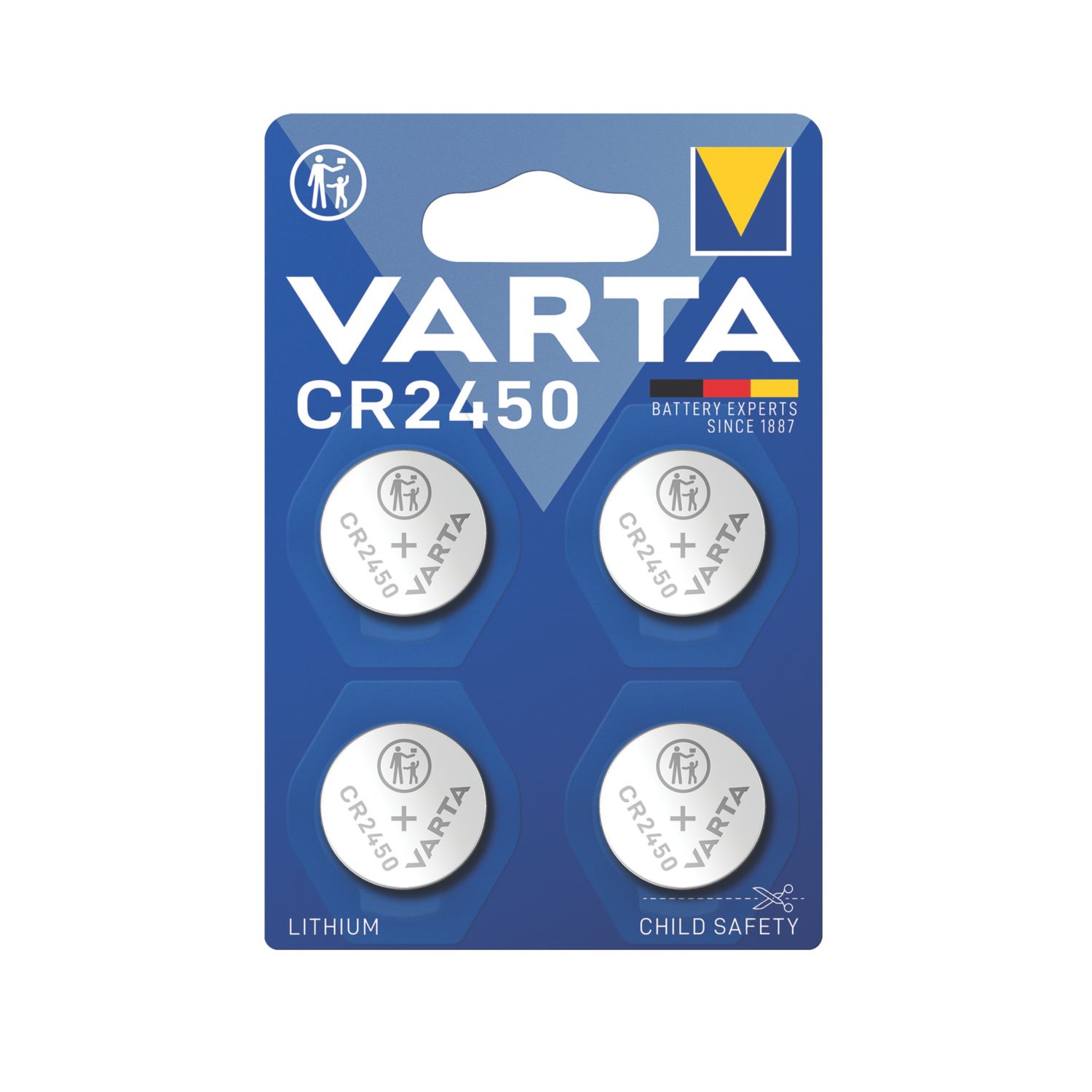 Varta CR2450 3V Coin Cell Lithium Batteries 4 Pack (780AV)