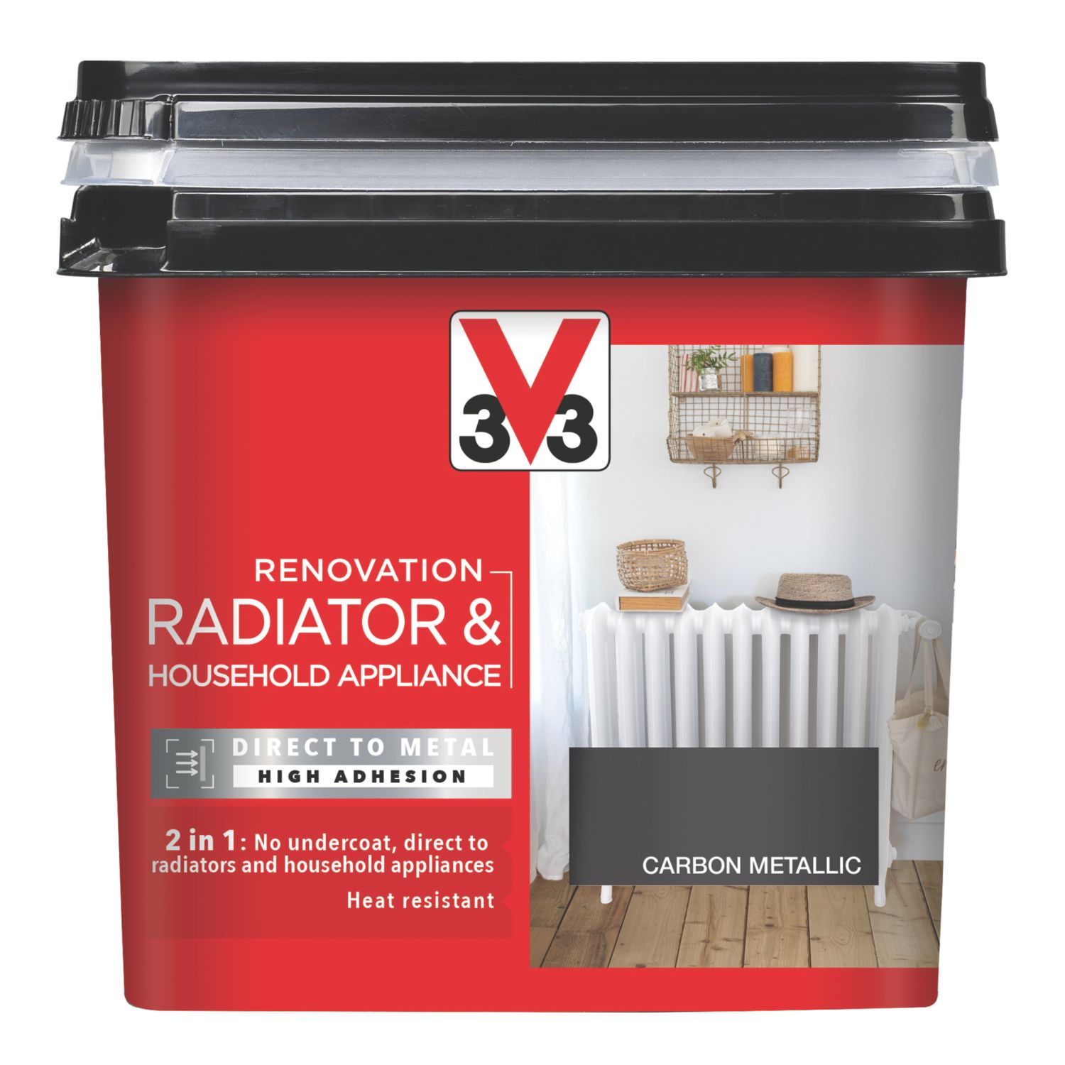 V33 750ml Carbon Metallic Heat Resistant Radiator & Appliance Paint (782FW)