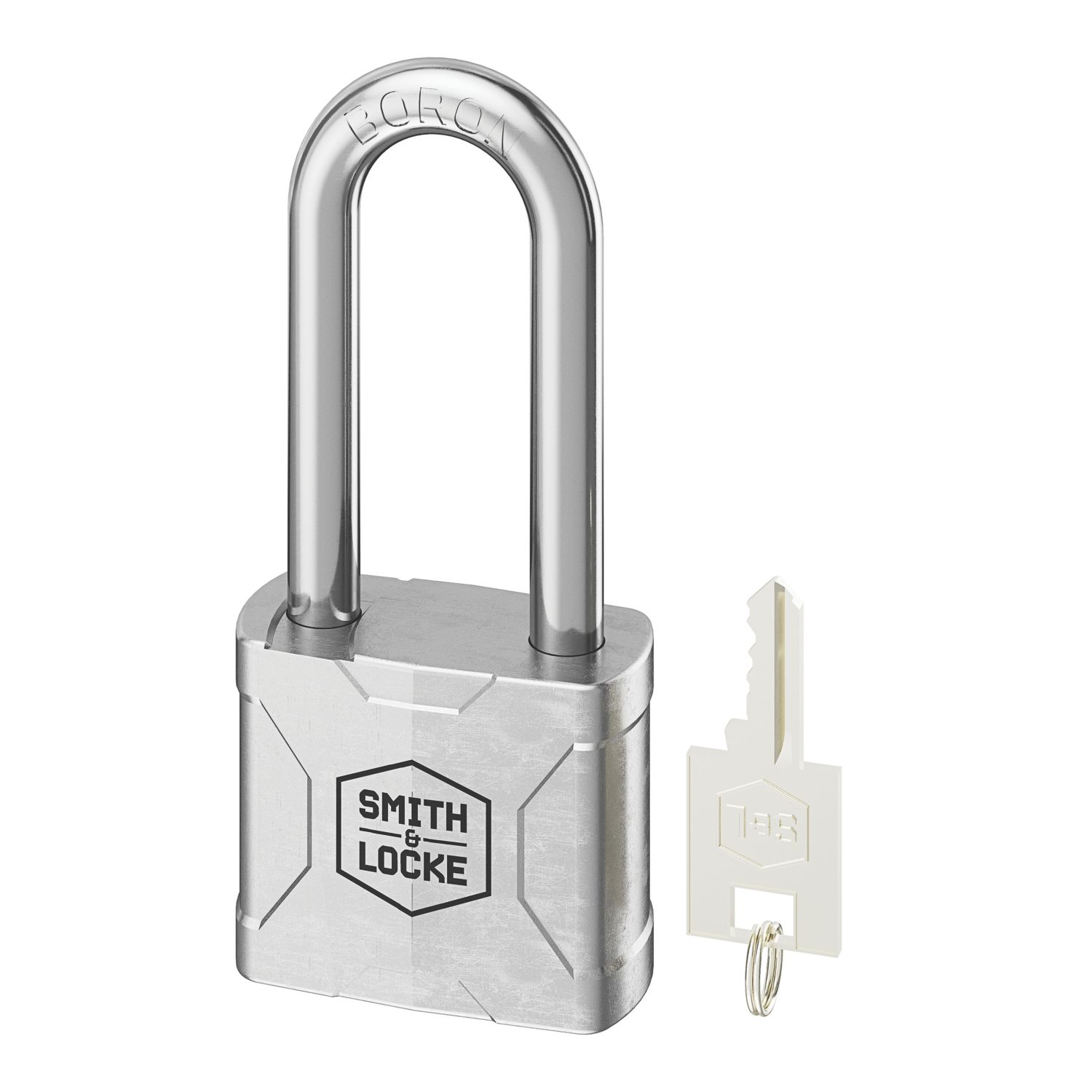 Smith & Locke Steel Water-Resistant Long Shackle Padlock 55mm (783FA)