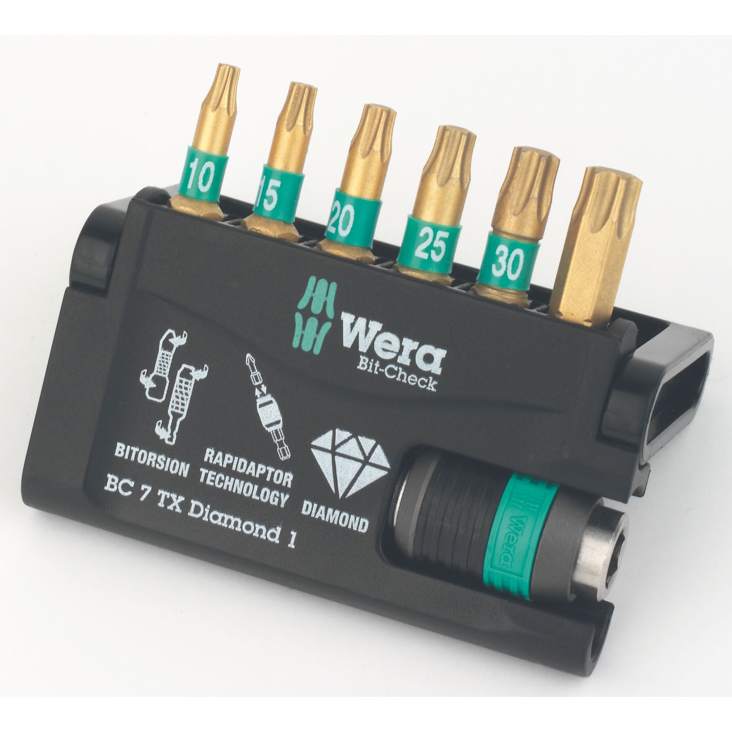Wera Bit-Check 7 TX Diamond 1 1/4" Hex Shank TX Bit-Check 7 Pieces (783FW)