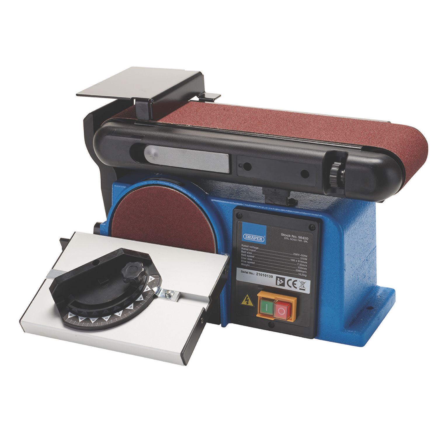 Draper 3.94" 370W Brushless Electric Belt & Disc Sander 230V (784CM)