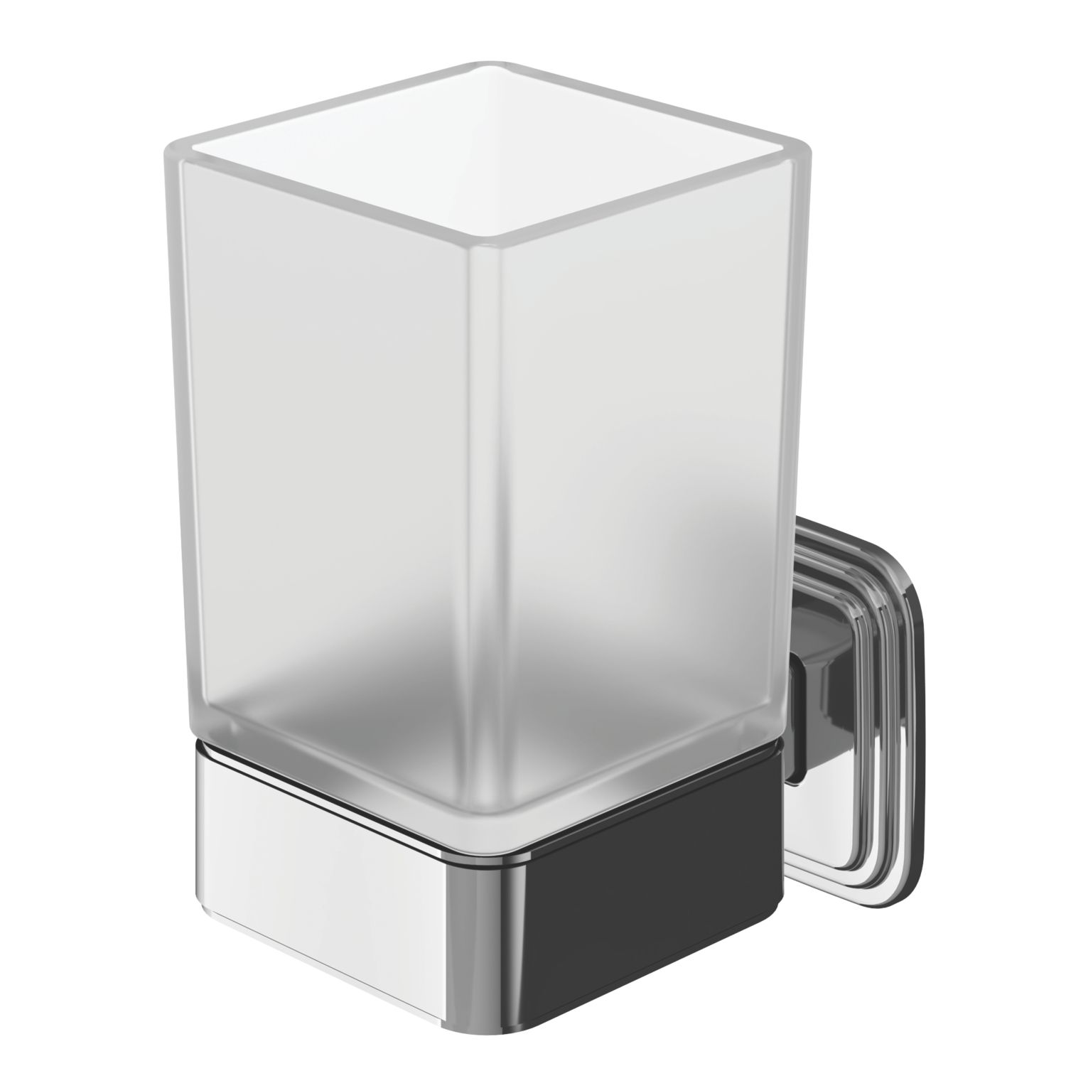 Swirl Swindale Wall-Mounted Bathroom Tumbler & Holder Chrome (784YT)