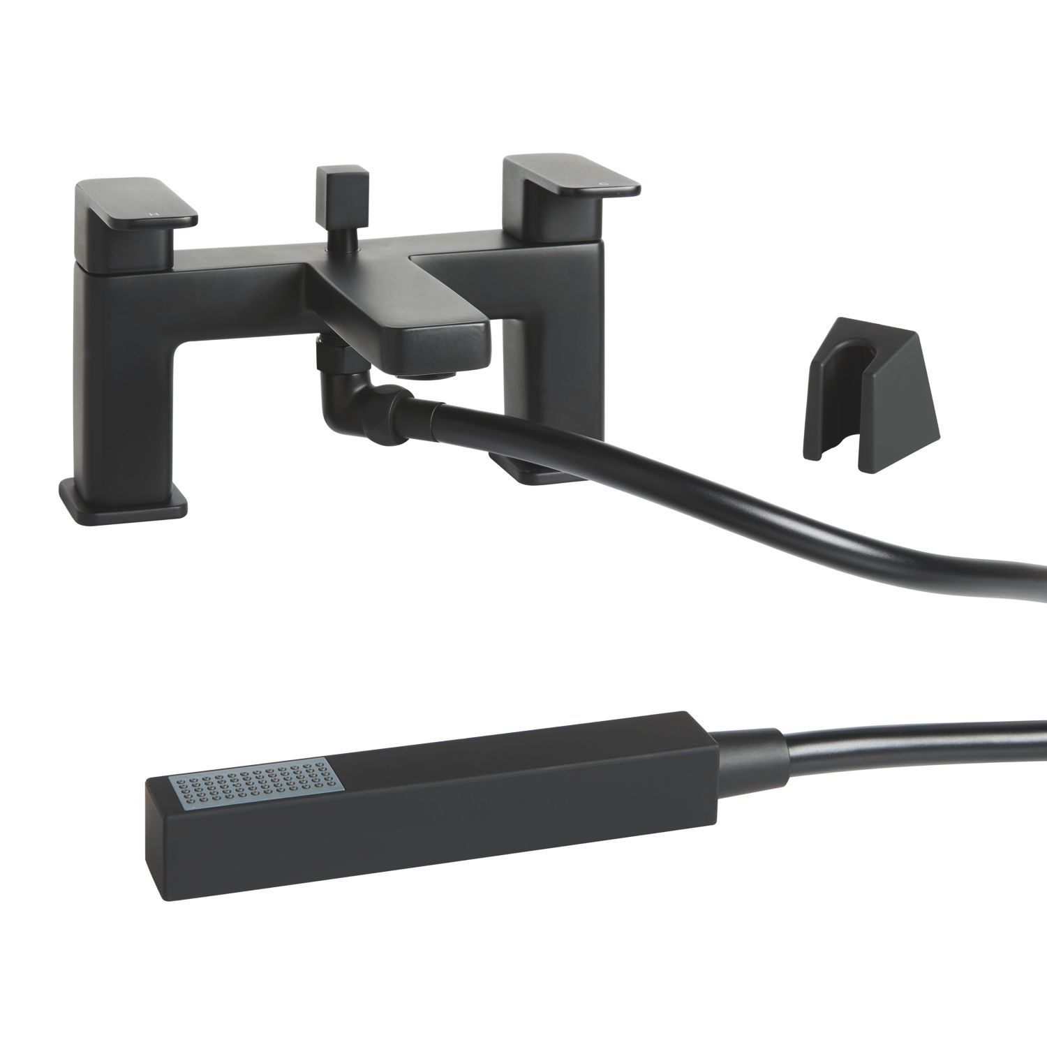 Highlife Bathrooms Fife Matt Black 127mm Deck Mounted Dual Control Manual Shower Mixer Tap (785HL)