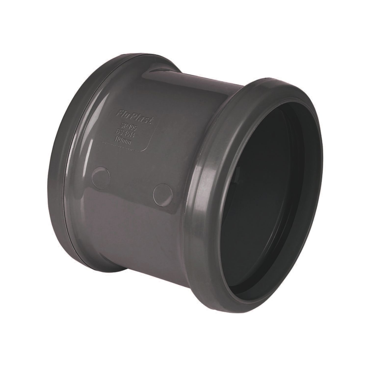 FloPlast Push-Fit Double Socket Soil Pipe Coupler Anthracite Grey 110mm (785KJ)