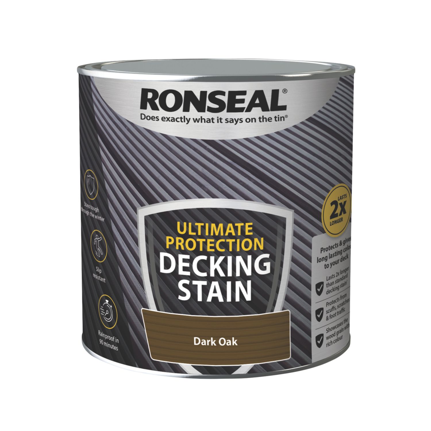 Ronseal Ultimate Protection 2.5Ltr Dark Oak Anti Slip Decking Stain (787VT)