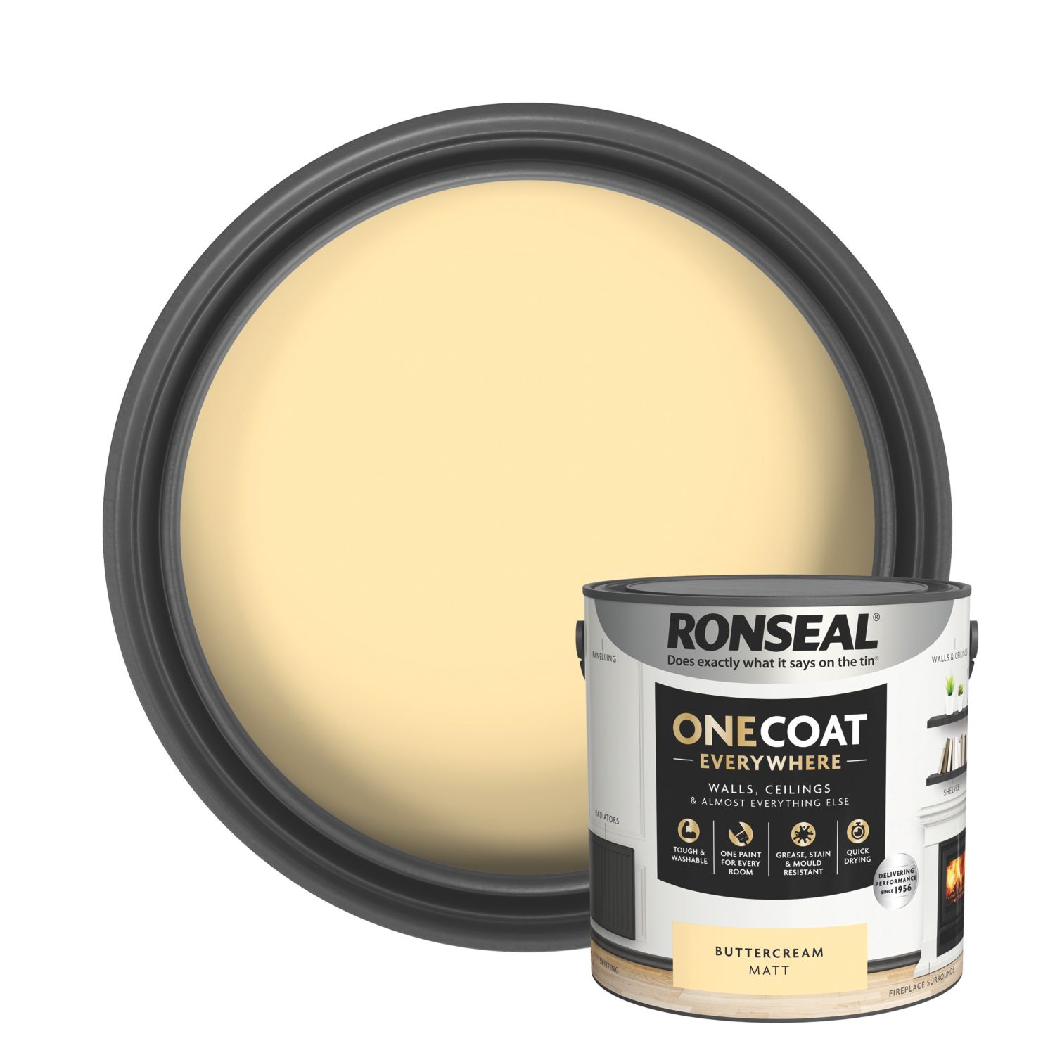 Ronseal 2.5Ltr Buttercream Matt Emulsion Multi Surface Paint (788CE)