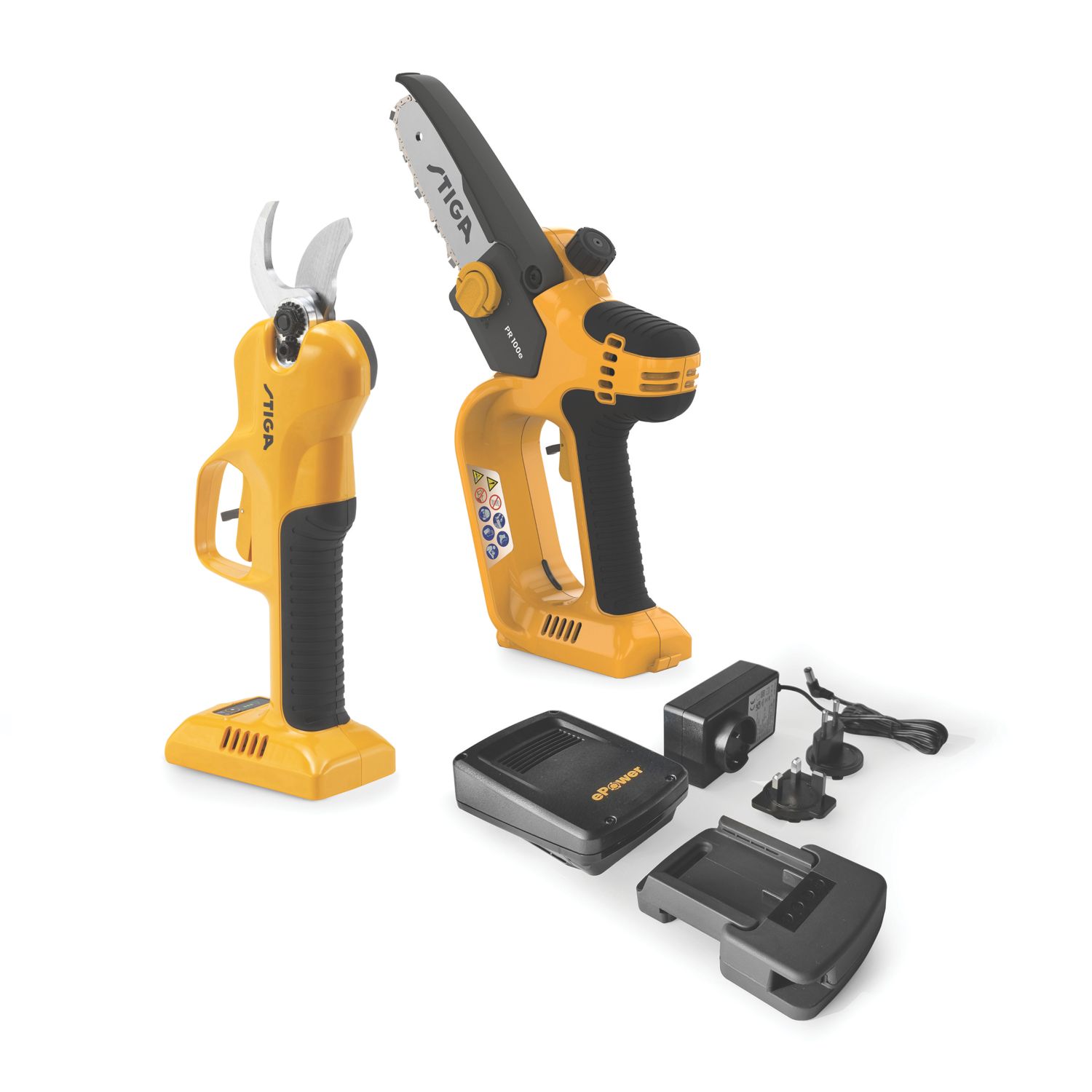 Stiga SP 100e Kit 20V 1 x 2.0Ah Li-Ion E-Power Cordless Cordless Pruning Saw & Pruning Shears Kit (788CG)