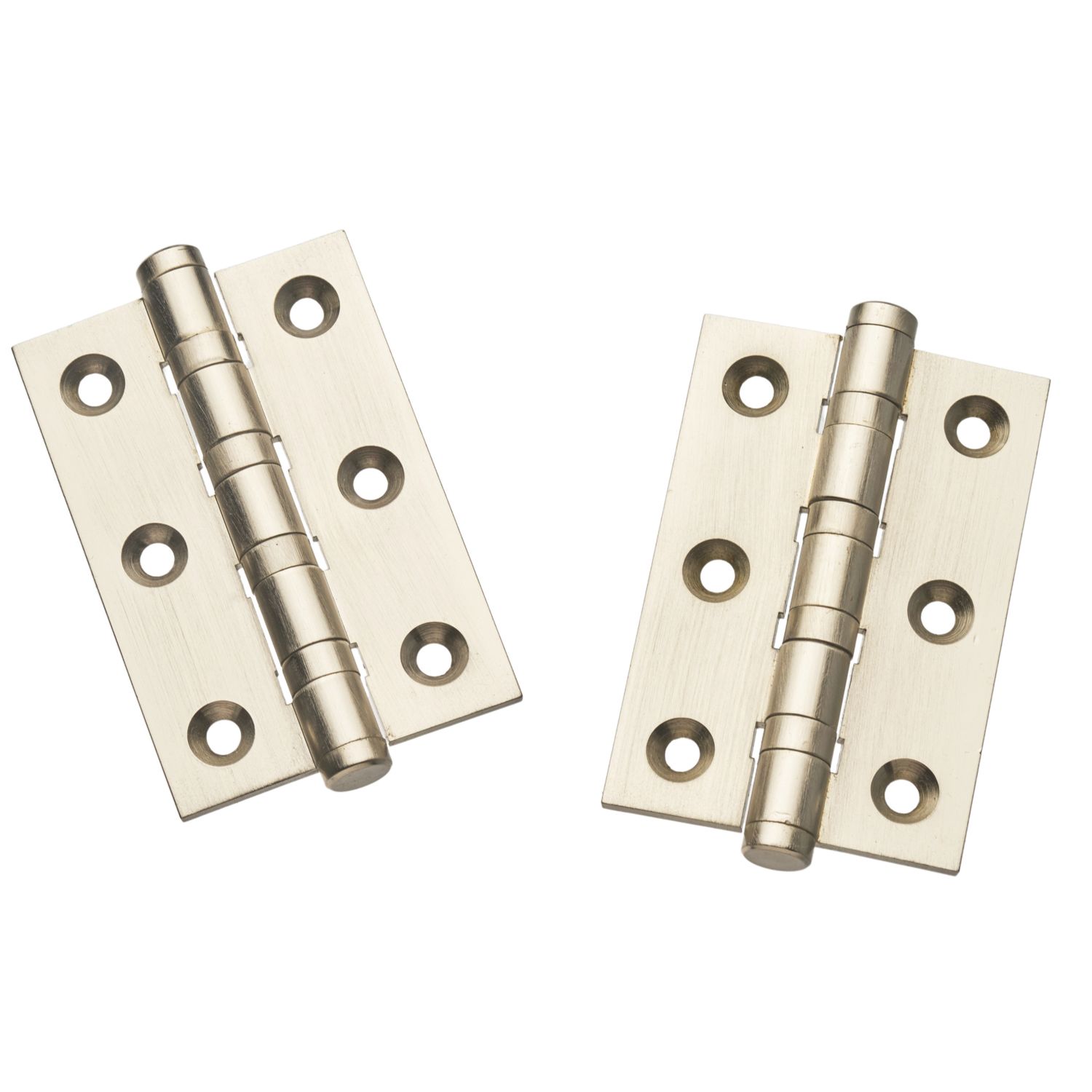 Smith & Locke Satin Nickel Ball Bearing Hinges 76mm x 50.8mm 2 Pack (788PY)