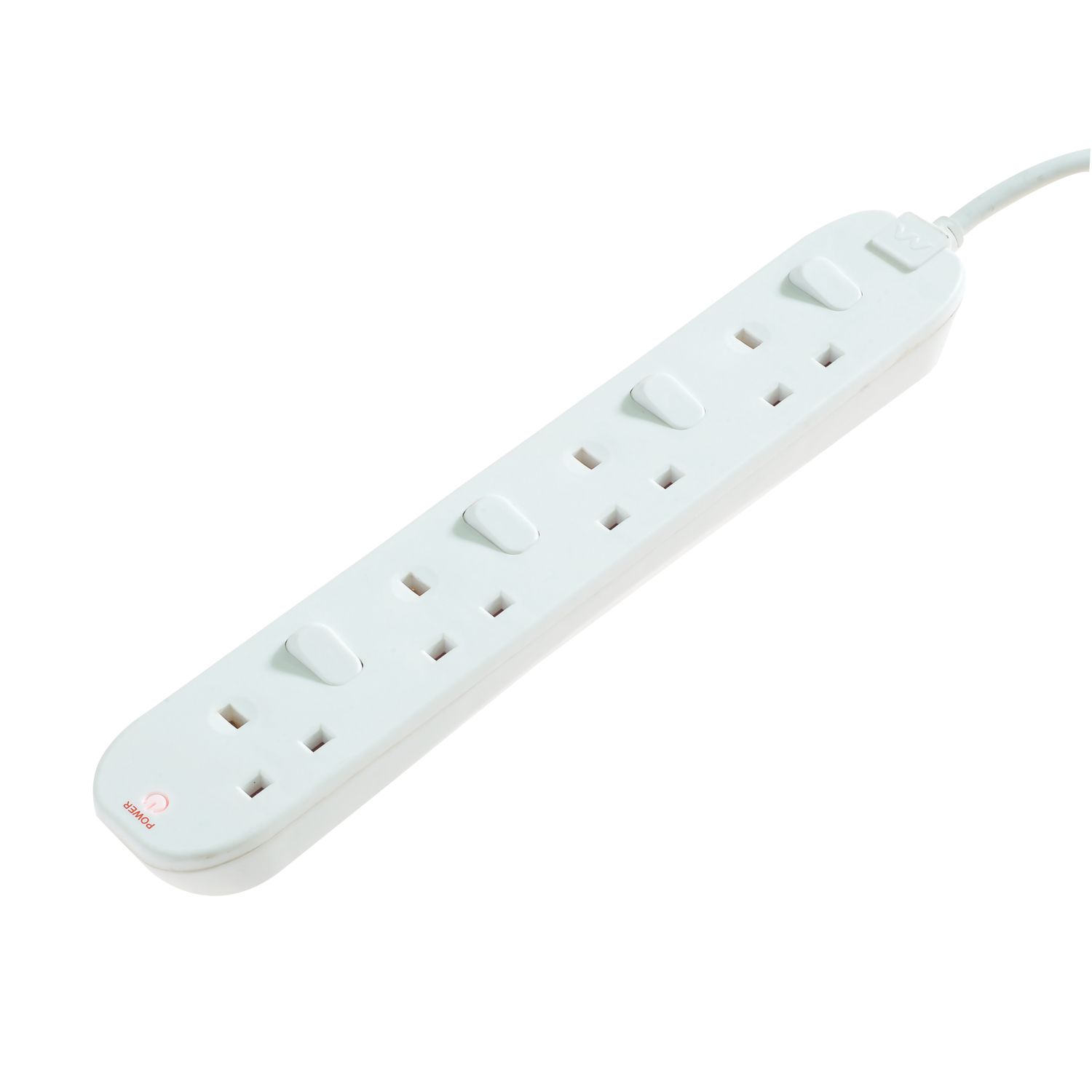 Masterplug 13A 4-Gang Switched Extension Lead 2m (7902G)