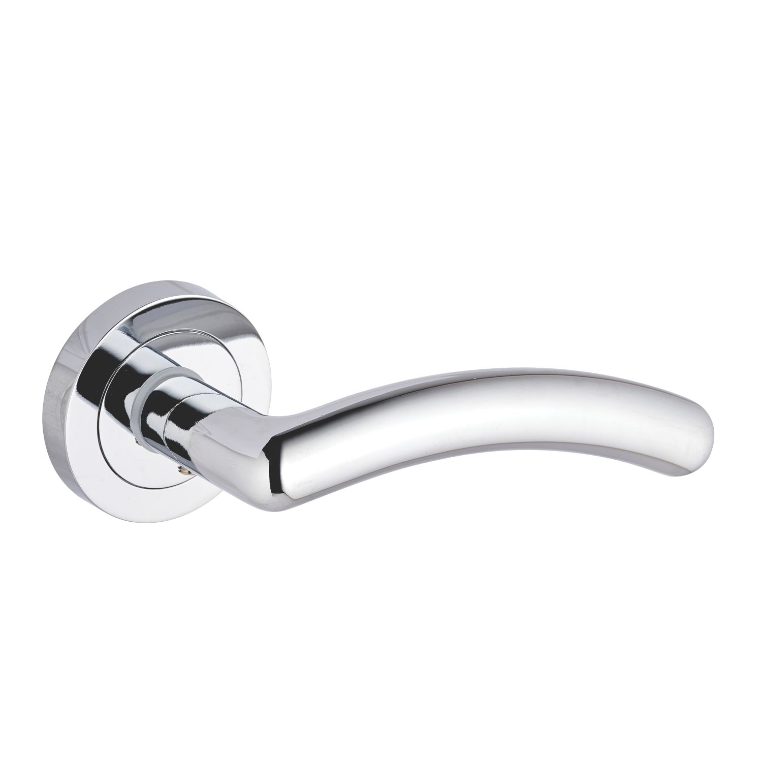 Smith & Locke Bourne Fire Rated Lever on Rose Door Handles Pair Polished Chrome (790HY)