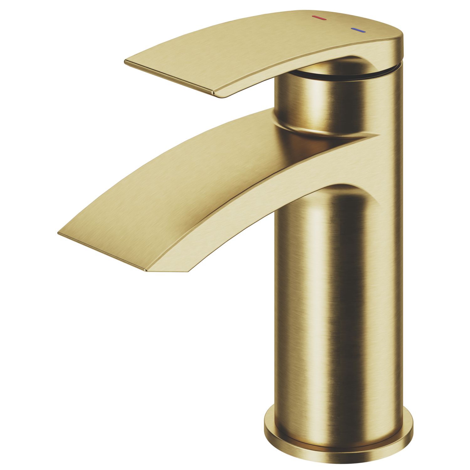 Swirl Wye Brushed Brass 150mm Cloakroom Lever Mono Basin Mixer Tap With Clicker Waste (790TK)
