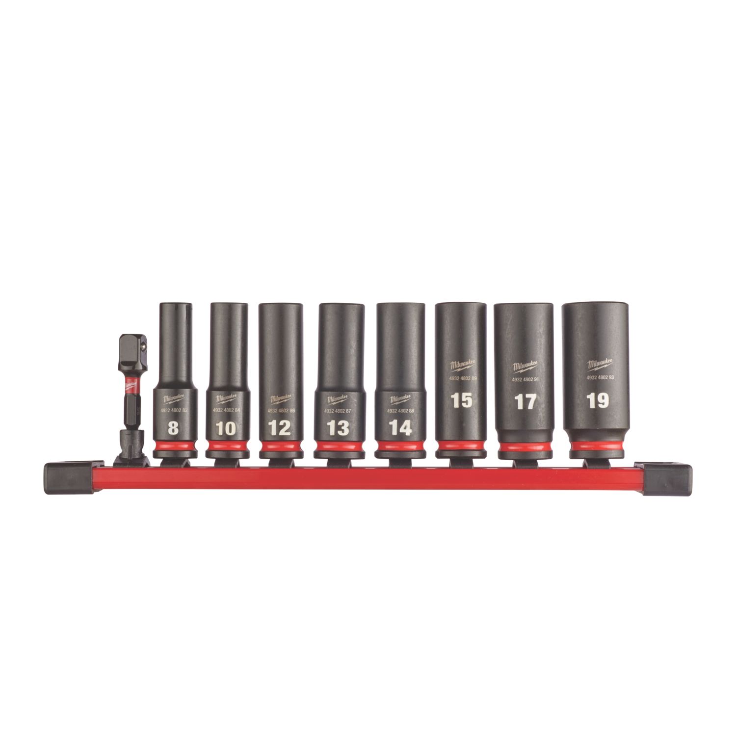 Milwaukee SHOCKWAVE 3/8" Drive Impact Deep Socket Rail Set 9 Pieces (791GE)