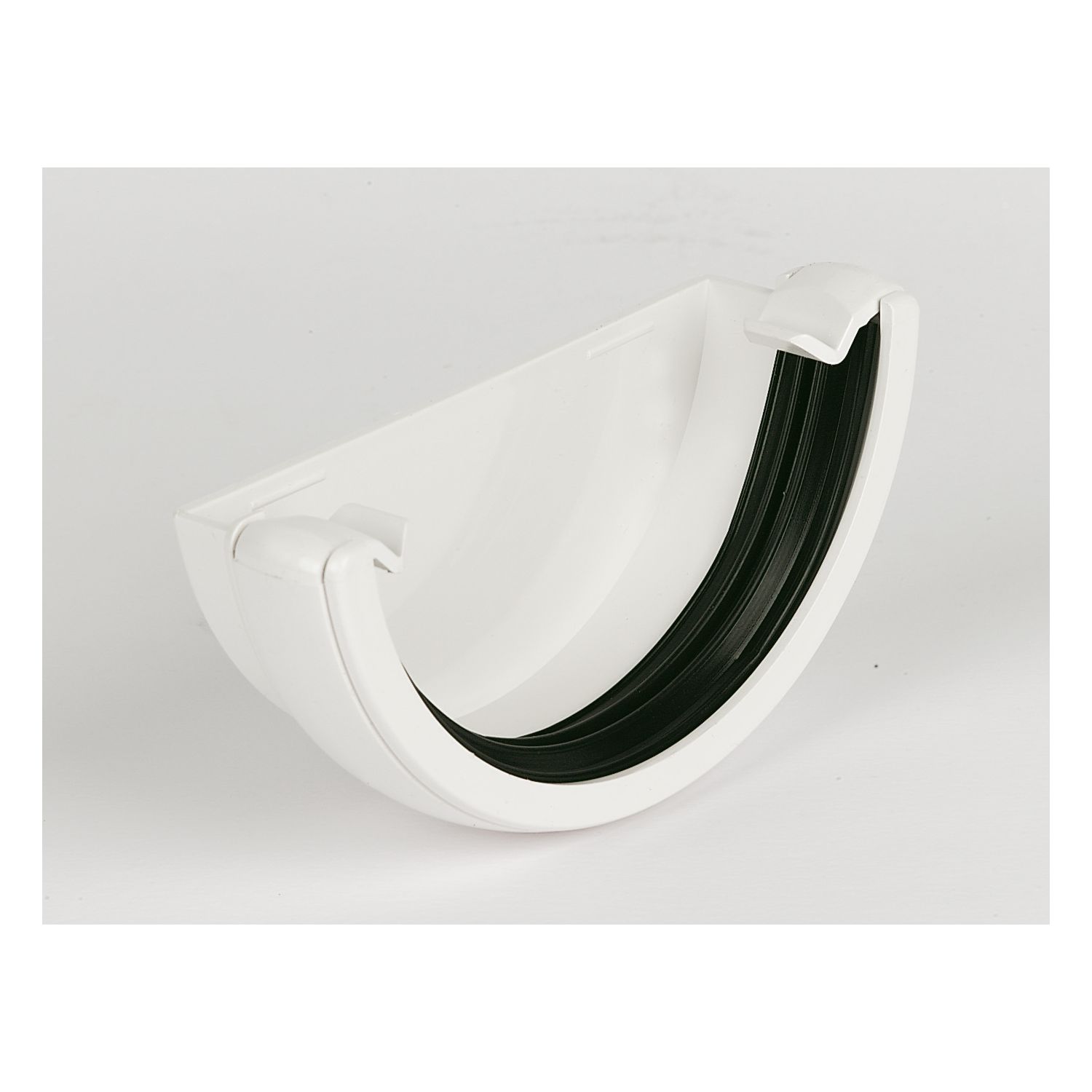 FloPlast Half Round External Stop End White 112mm (79248)
