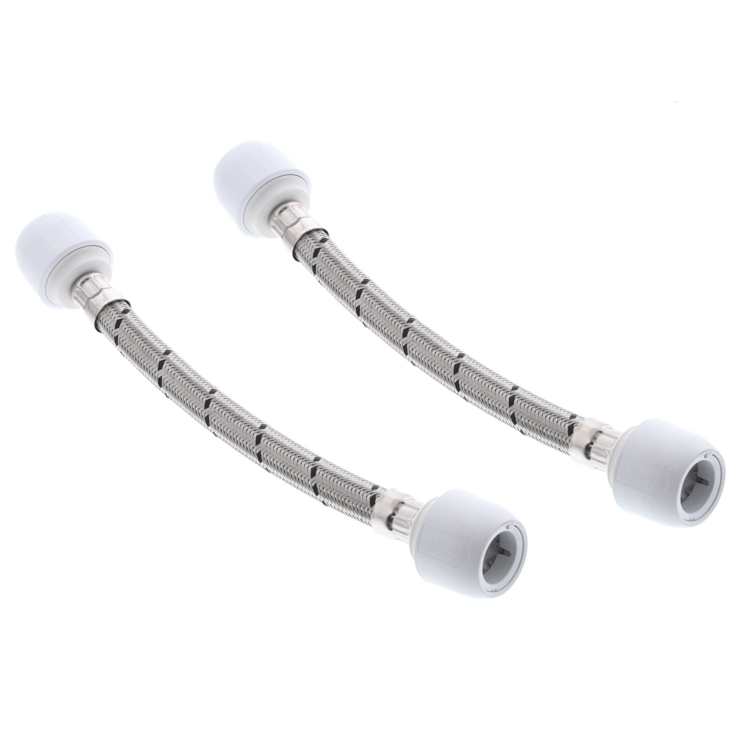 Hep2O Push-Fit Connection Flexible Tap Connectors 22mm x 22mm x 300mm 2 Pack (7924R)