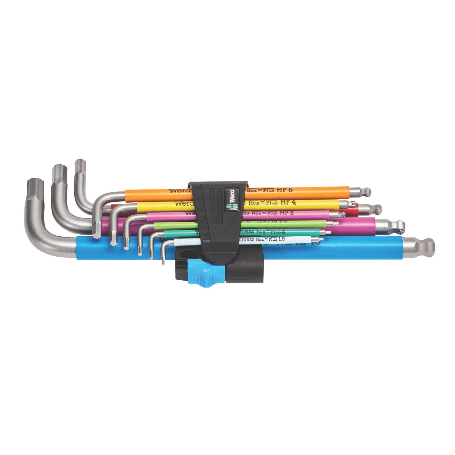 Wera 3950/9 Hex-Plus Multicolour HF Stainless 1 Metric L-Key Set 9 Pcs (793XX)