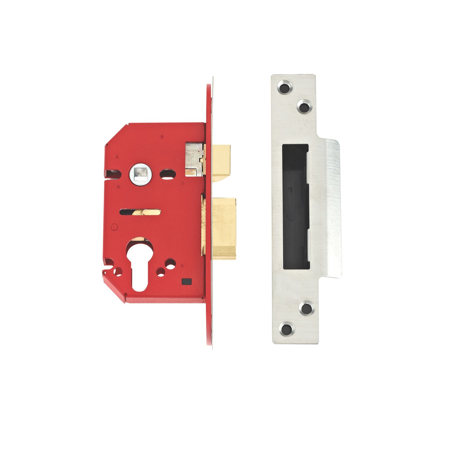 Union Fire Rated Stainless Steel Euro Profile Mortice Lock 68mm Case - 45mm Backset (7950D)