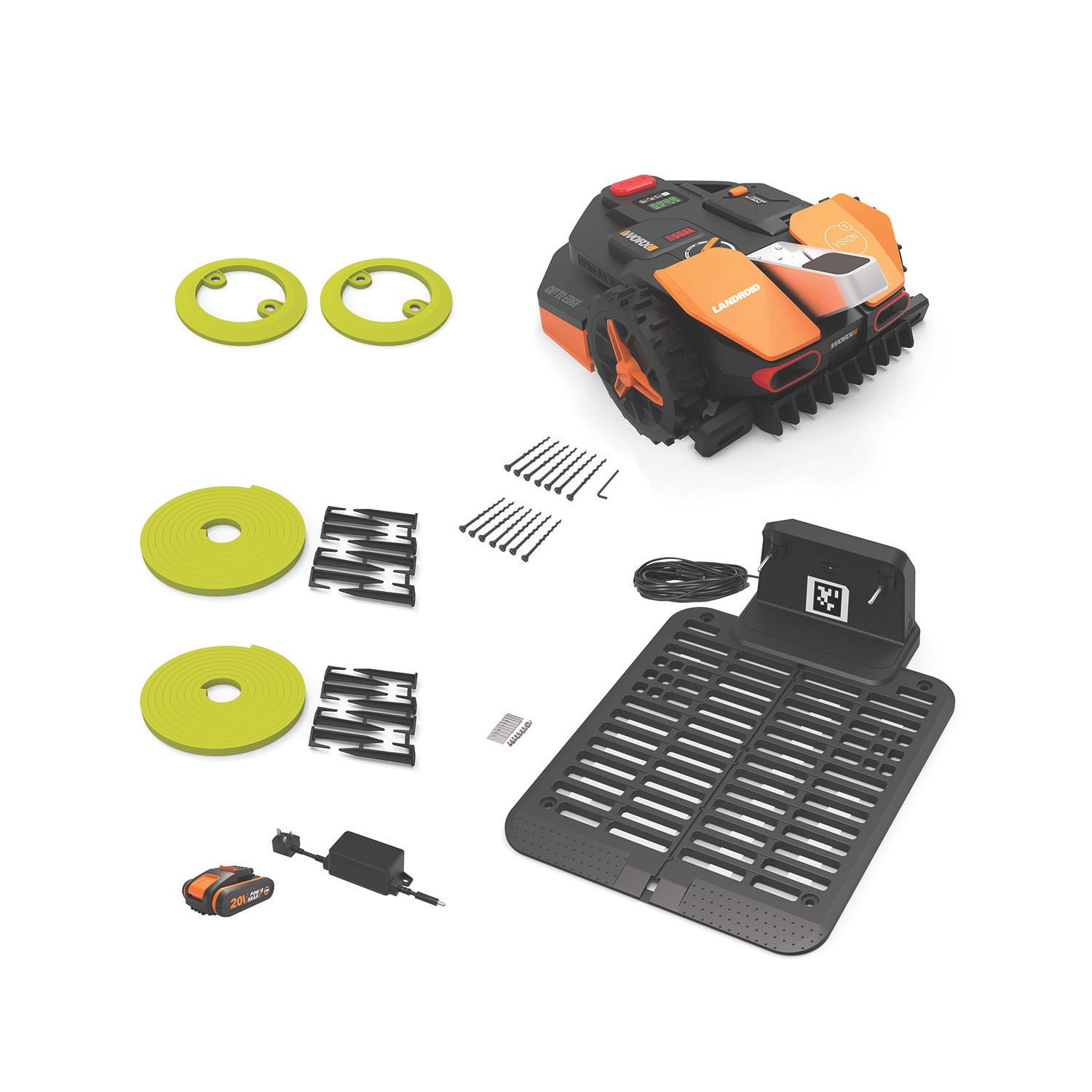 Worx 20V 2.0Ah Li-Ion PowerShare Brushless Cordless 18cm Landroid Vision WR202E S250 Robotic Lawn Mower (795YU)