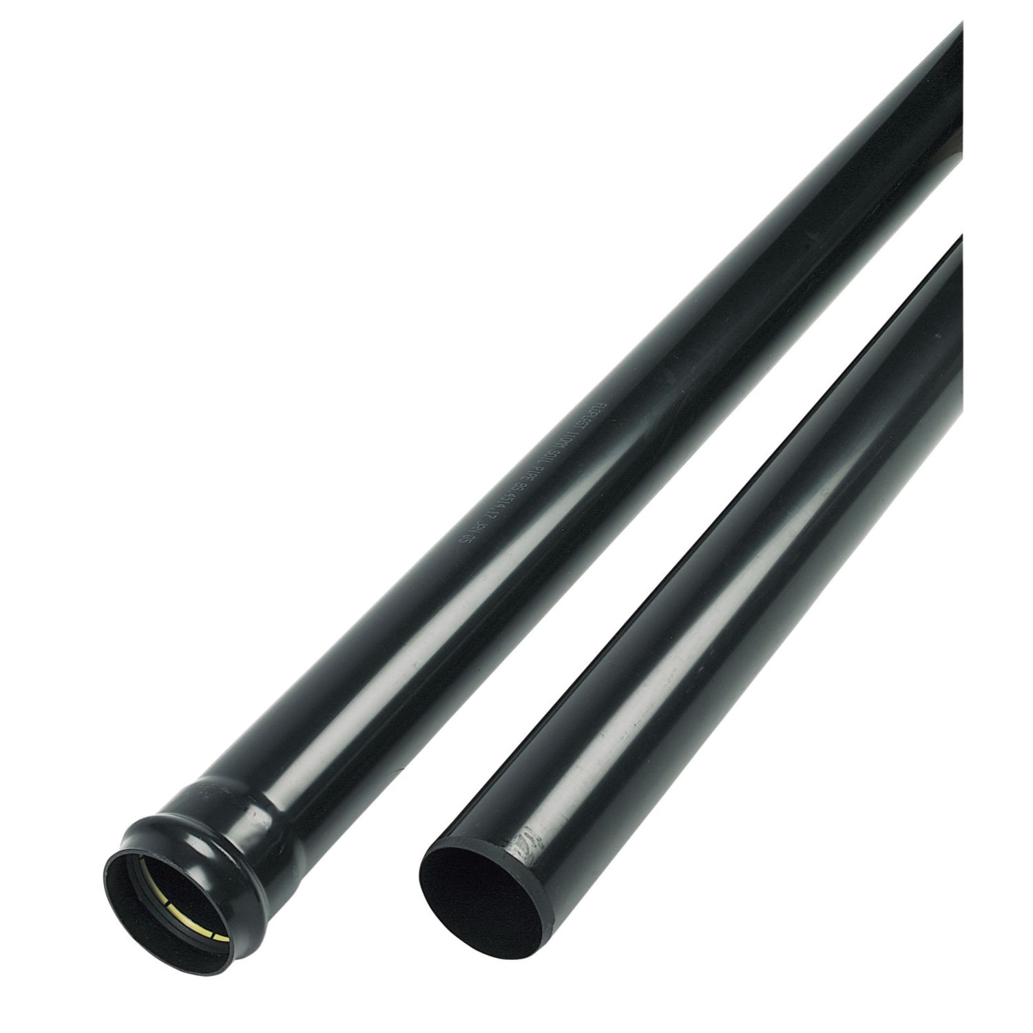 FloPlast Push-Fit Single Socket Soil Pipe Black 110mm x 1m (79994)