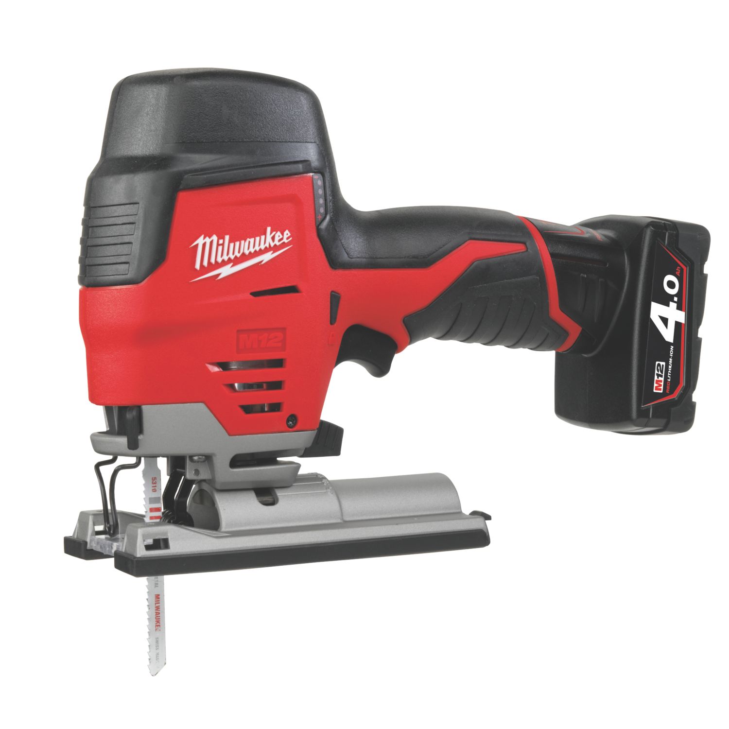Milwaukee M12 JS-402B 12V 2 x 4.0Ah Li-Ion RedLithium Cordless Sub-Compact Jigsaw (799HF)