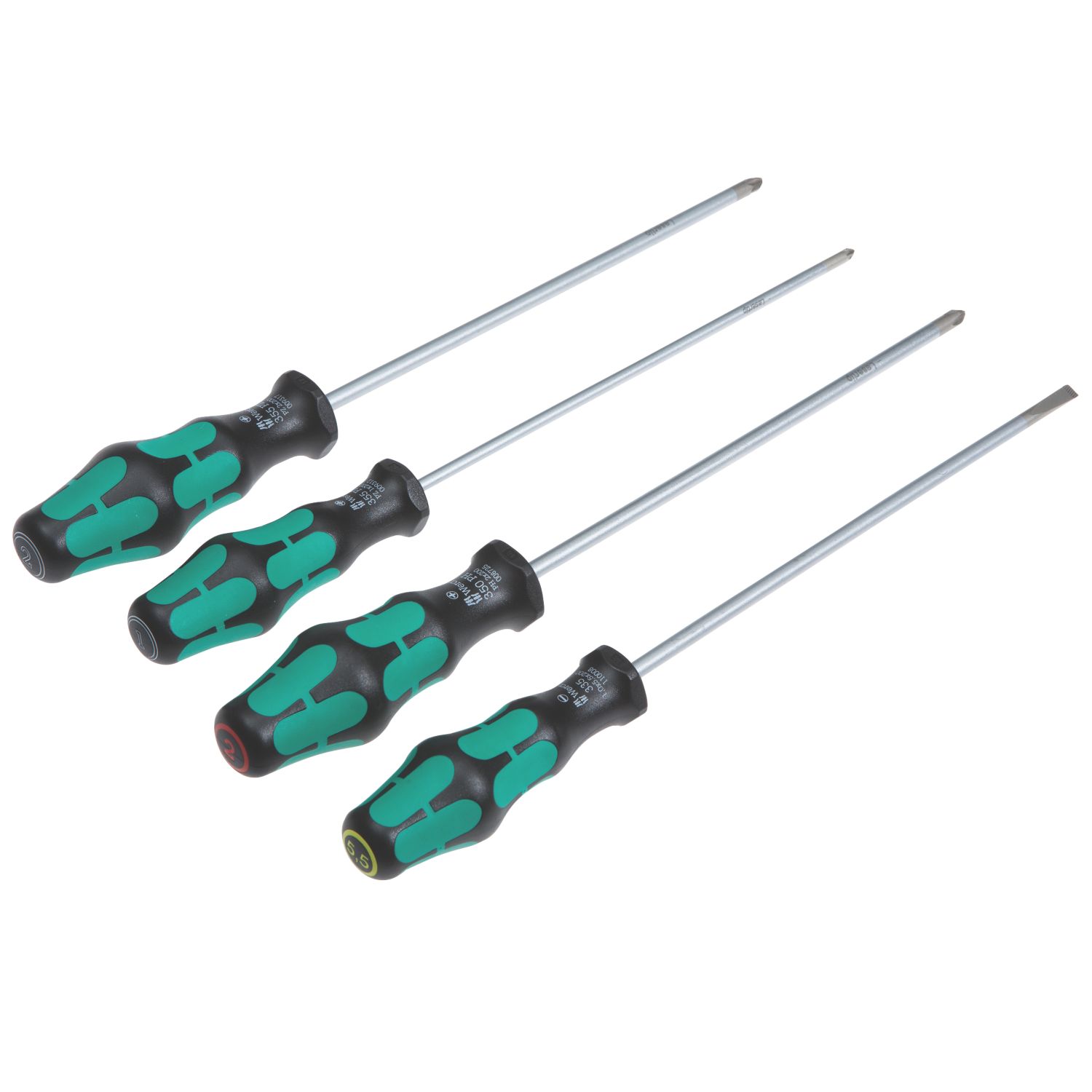 Wera Kraftform Plus Mixed Long Reach Lasertip Screwdriver Set 4 Pieces (800FP)