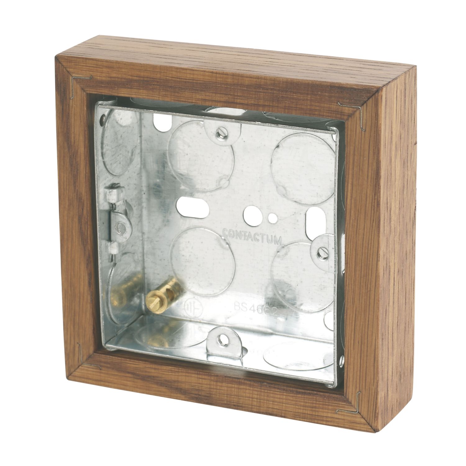 Varilight 1-Gang Surface Pattress Medium Oak Single Wall Box 25mm (8016H)