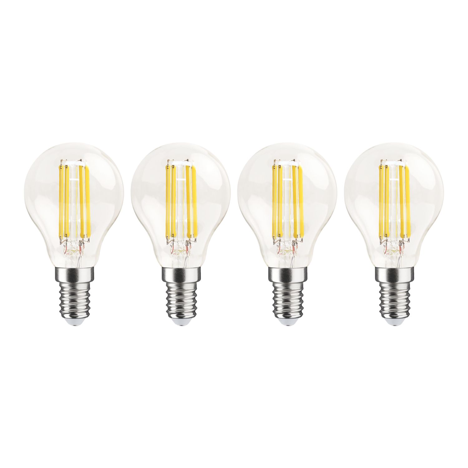 LAP E14 Mini Globe LED Light Bulb Clear 470lm 2.9W 4 Pack (801CF)
