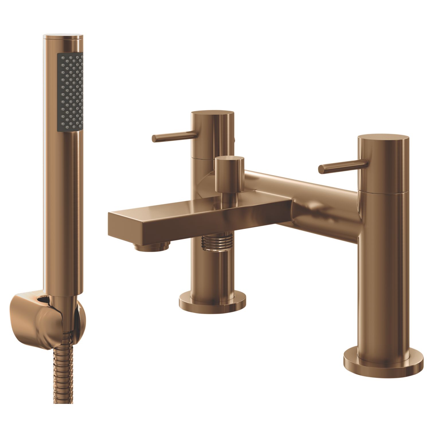 ETAL Blake Copper 145mm Deck Mounted Dual Control Manual Shower Mixer Tap (801KG)