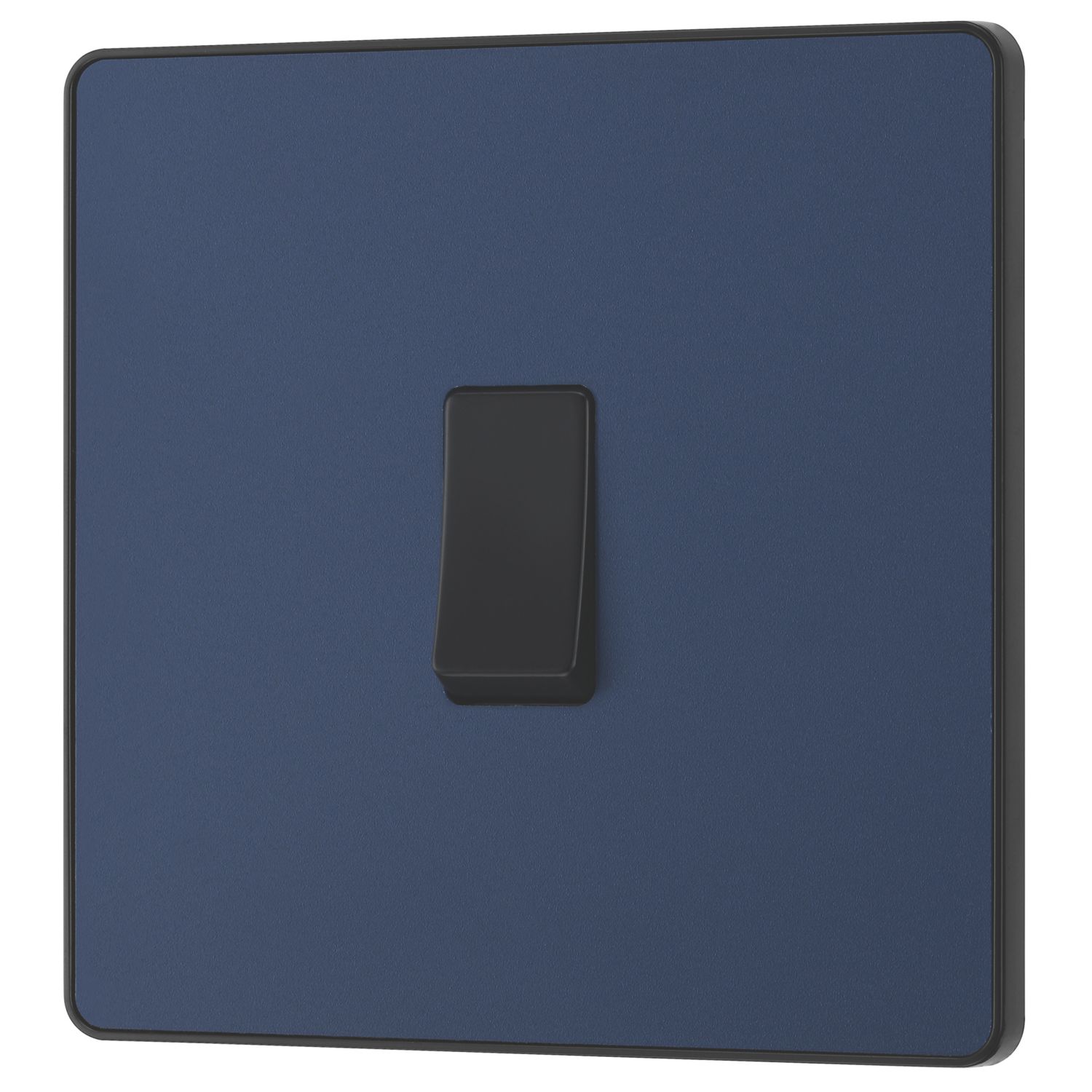 British General Evolve 20A 16AX 1-Gang Intermediate Light Switch Blue with Black Inserts (801PX)