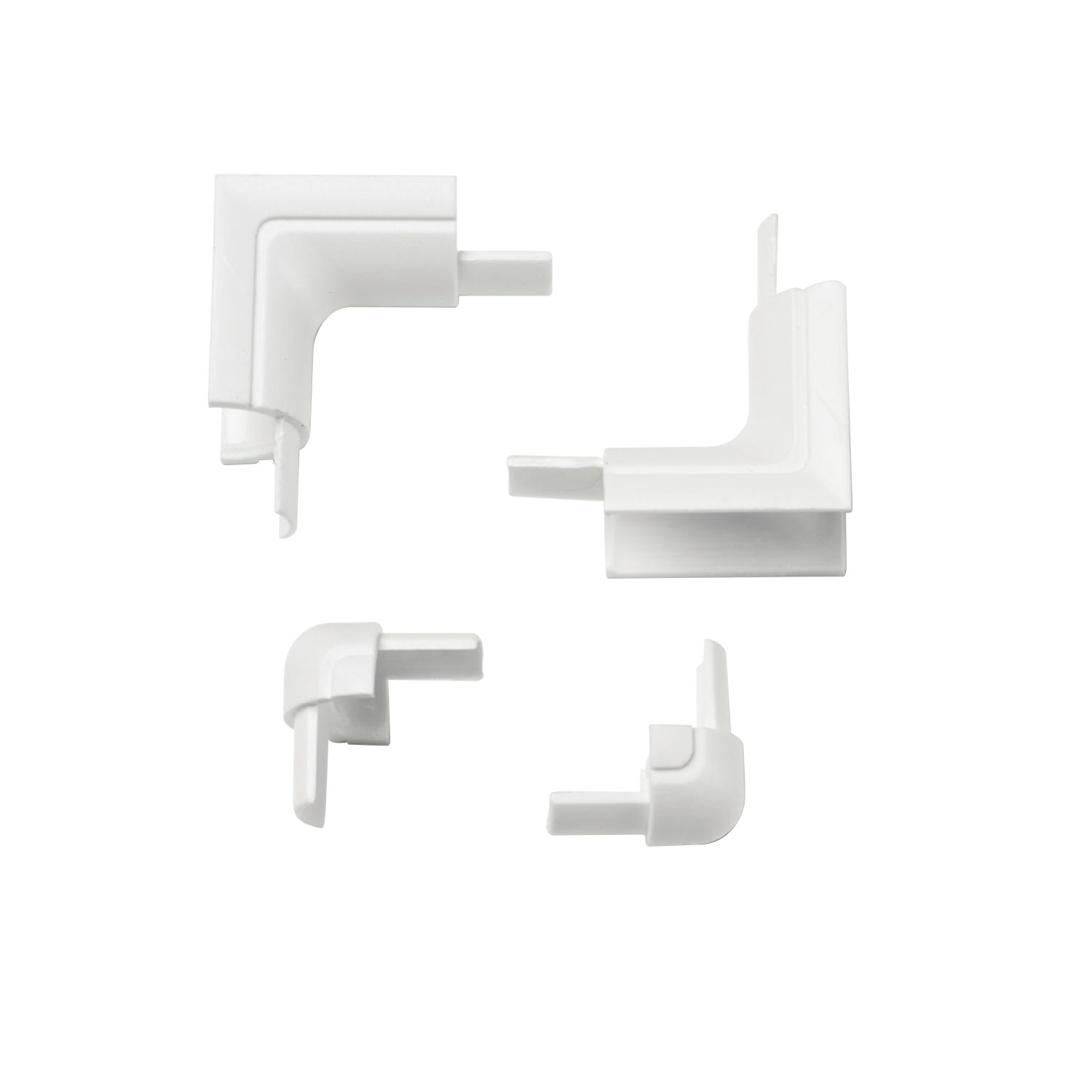 D-Line Plastic White Micro Trunking Bend Pack 4 Pcs (80247)