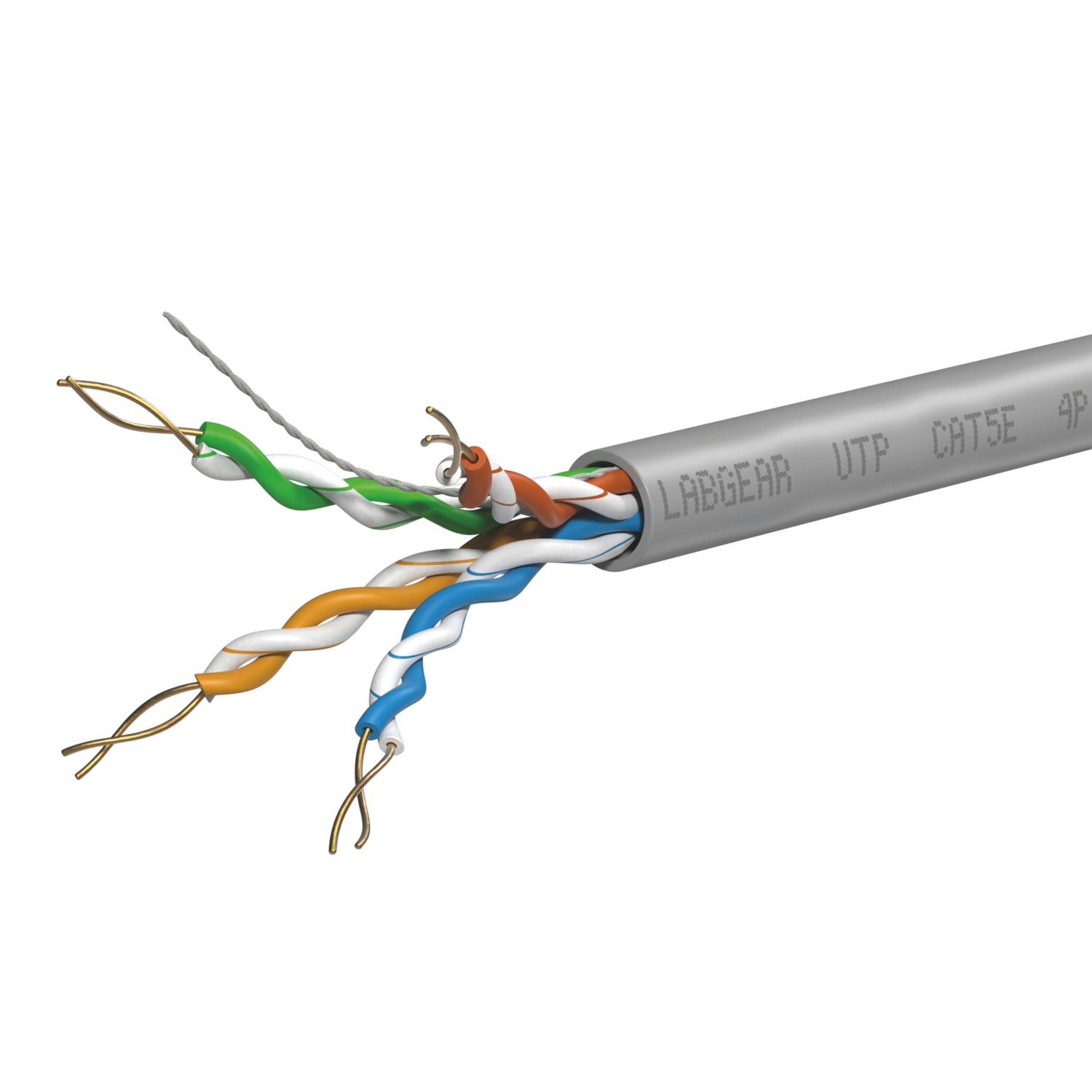Labgear Cat 5e Grey 4-Pair 8-Core Unshielded Ethernet Cable 305m Box (802CL)