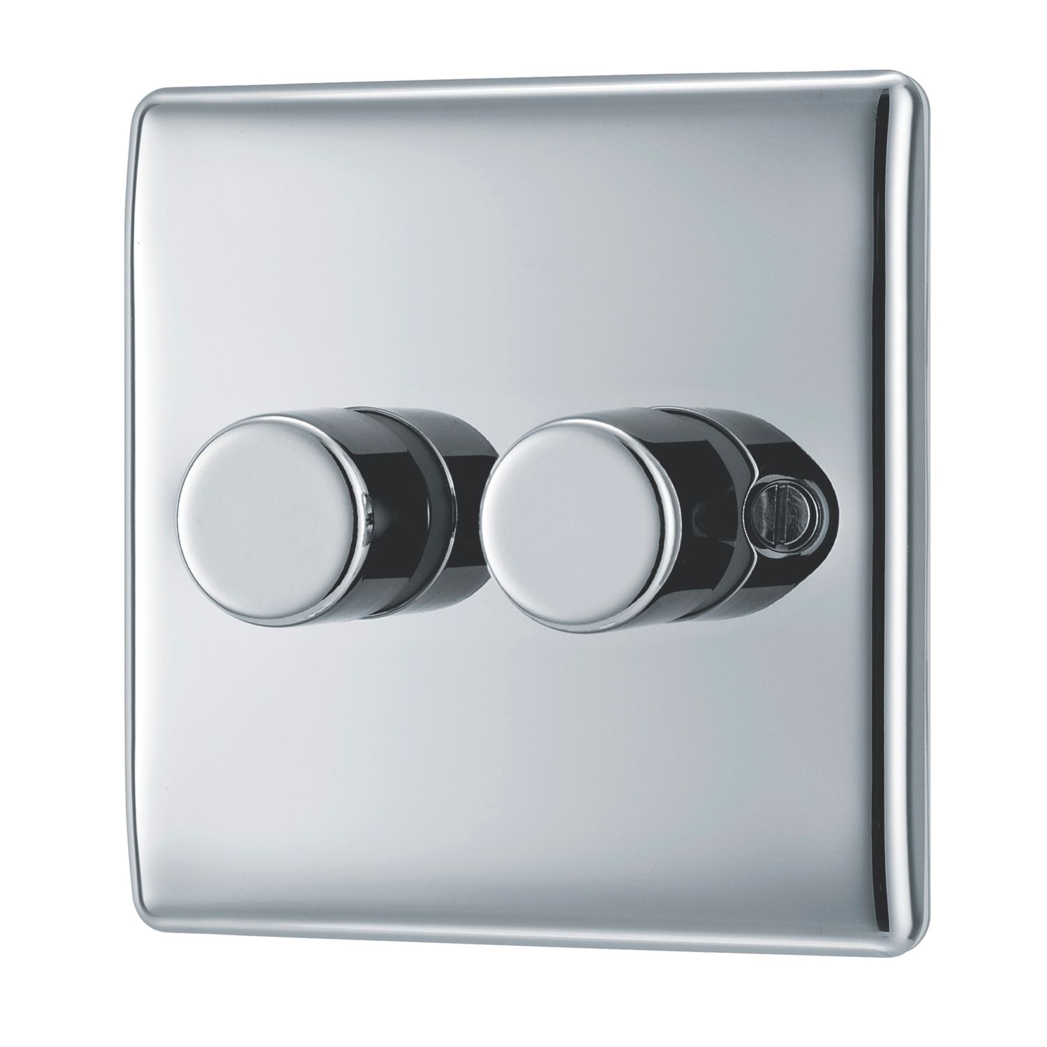 British General Nexus Metal 2-Gang 2-Way LED Dimmer Switch Polished Chrome (803PM)
