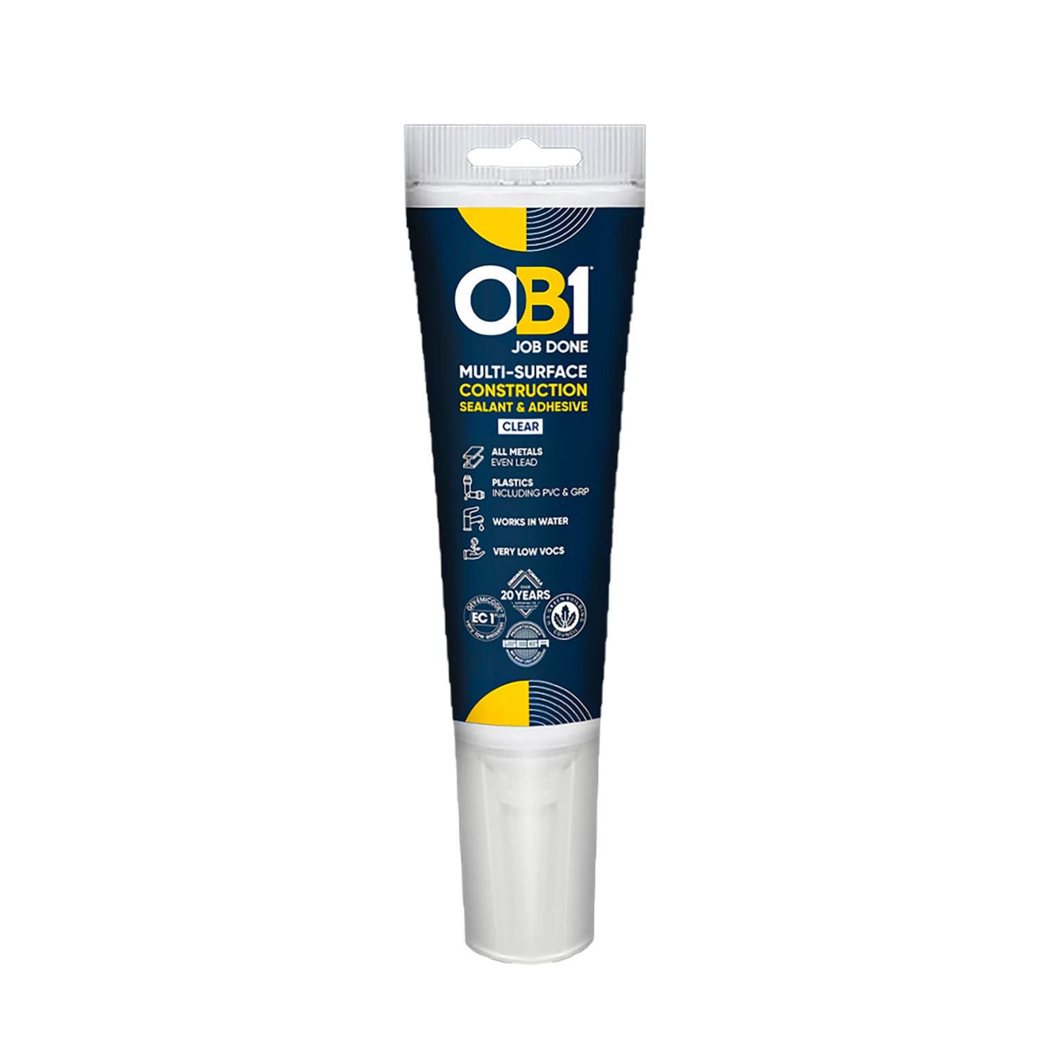 OB1 Multi Surface Sealant & Adhesive Clear 80ml (804EG)