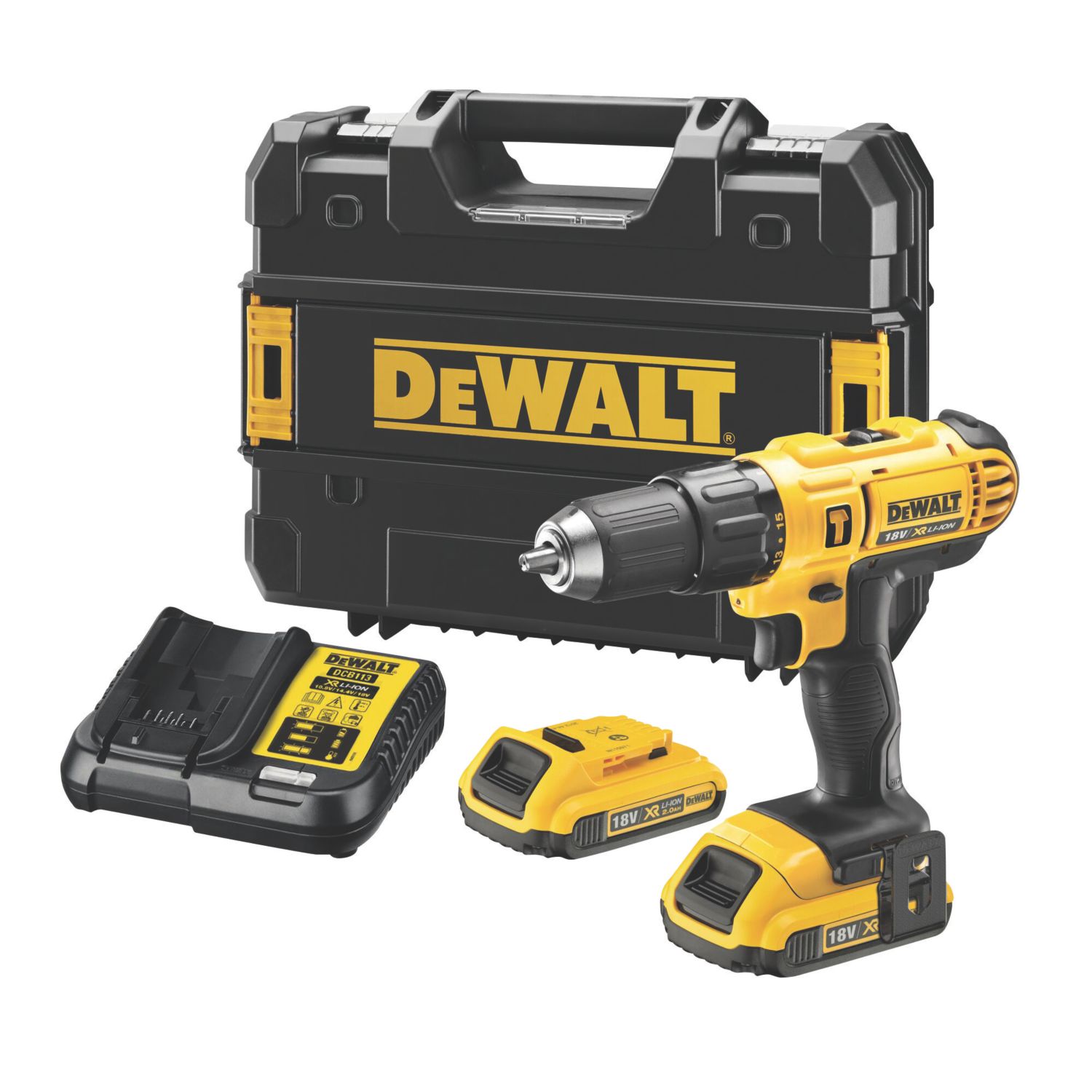 DEWALT DCD776D2T-GB 18V 2 x 2.0Ah Li-Ion XR Cordless Combi Drill (804PF)