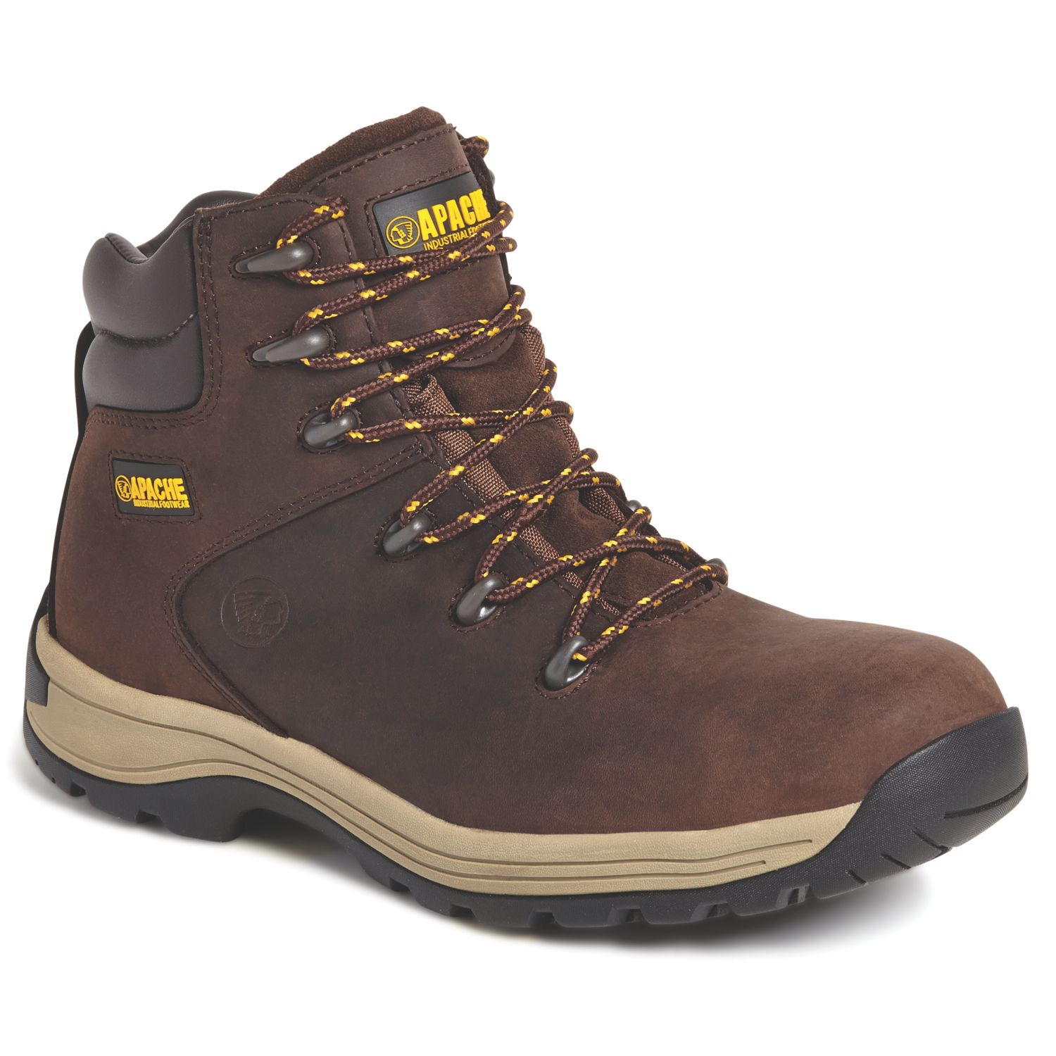 Apache AP315CM Size 7 Brown Water-Resistant Steel Toe Cap Safety Boots (805KV)