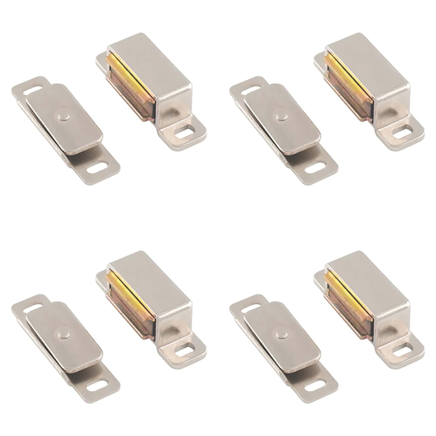 Essentials Premium Adjustable Magnetic Cabinet Catch Satin Nickel 46mm x 14mm 4 Pack (805TE)