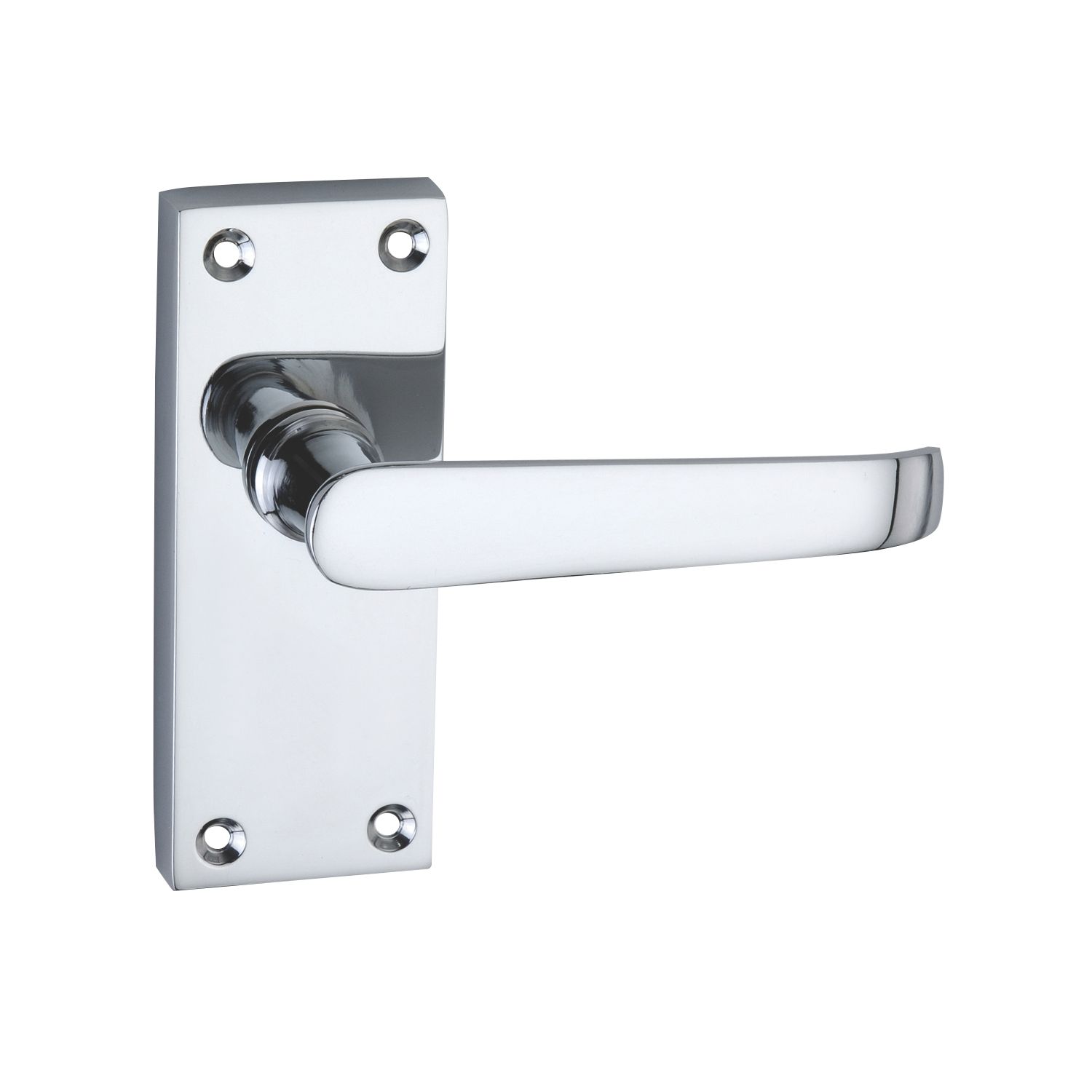 Smith & Locke Fire Rated Latch Door Handles Pair Polished Chrome (8067P)