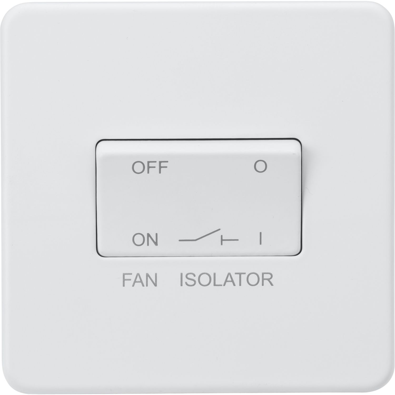 Knightsbridge 10AX 1-Gang TP Fan Isolator Switch Matt White (806TX)