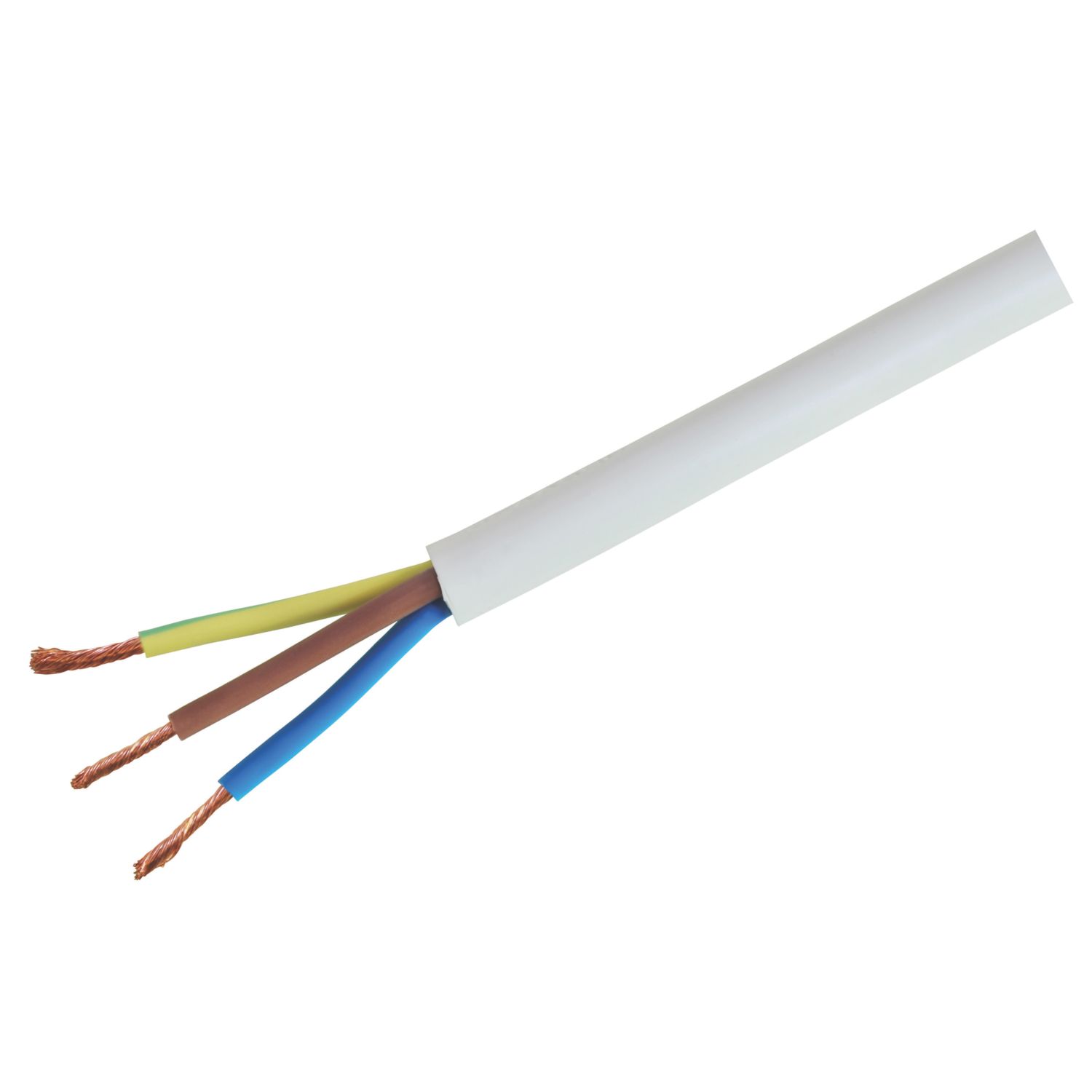 Time 3093Y White 3-Core 2.5mm² Flexible Cable 5m Coil (80786)