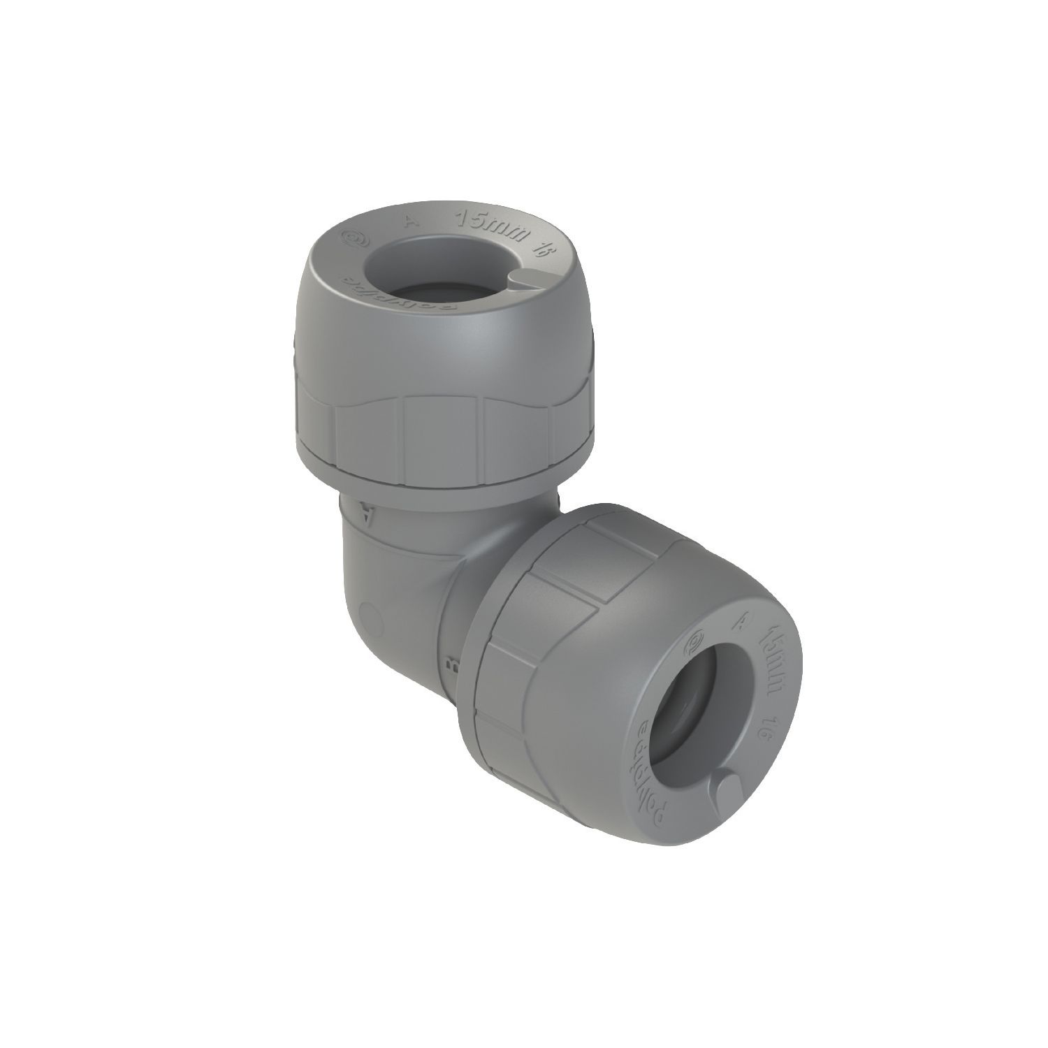 PolyPlumb Enhanced Plastic Push-Fit Equal 90° Elbow 15mm (808RF)
