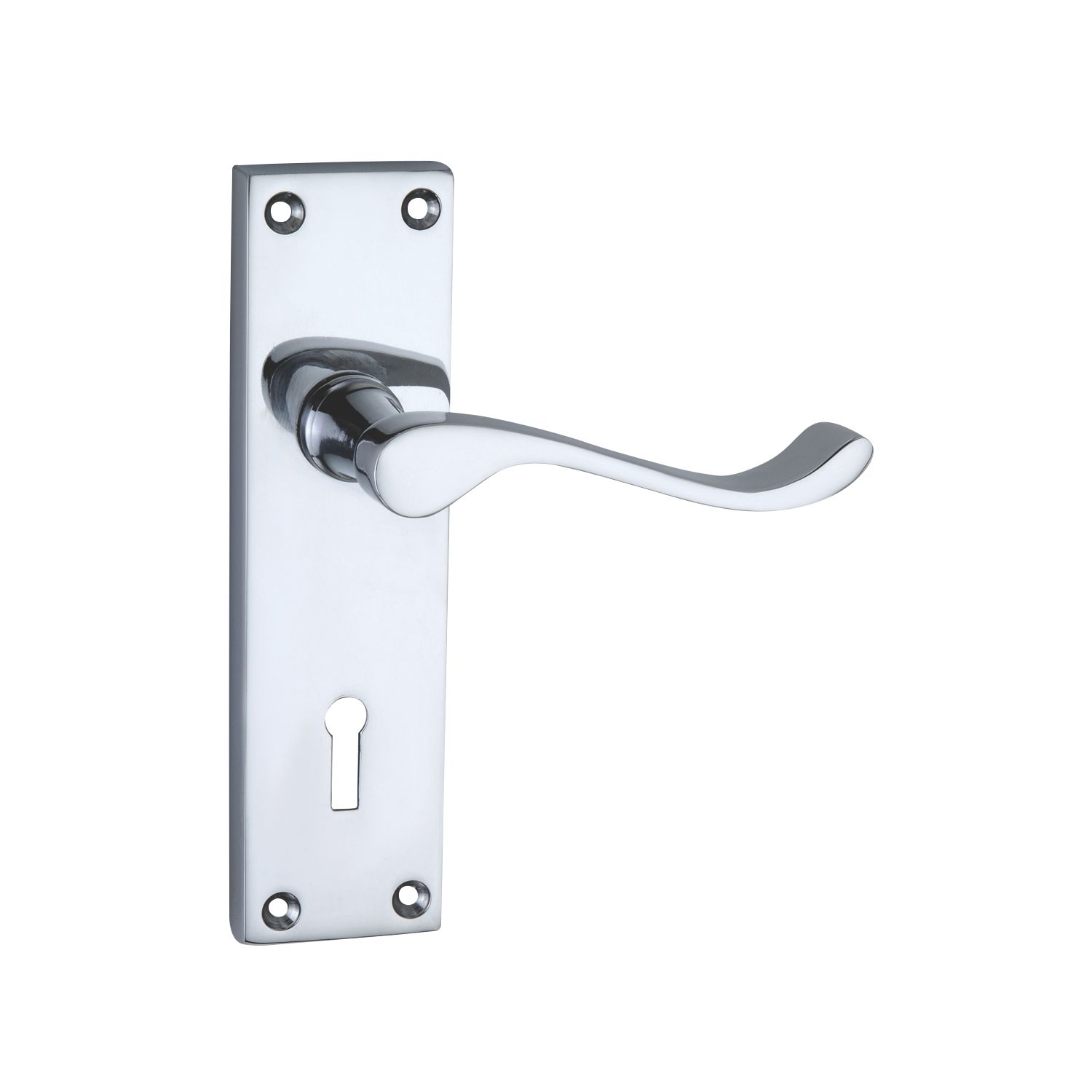 Smith & Locke Fire Rated Lock Door Handles Pair Polished Chrome (8103P)
