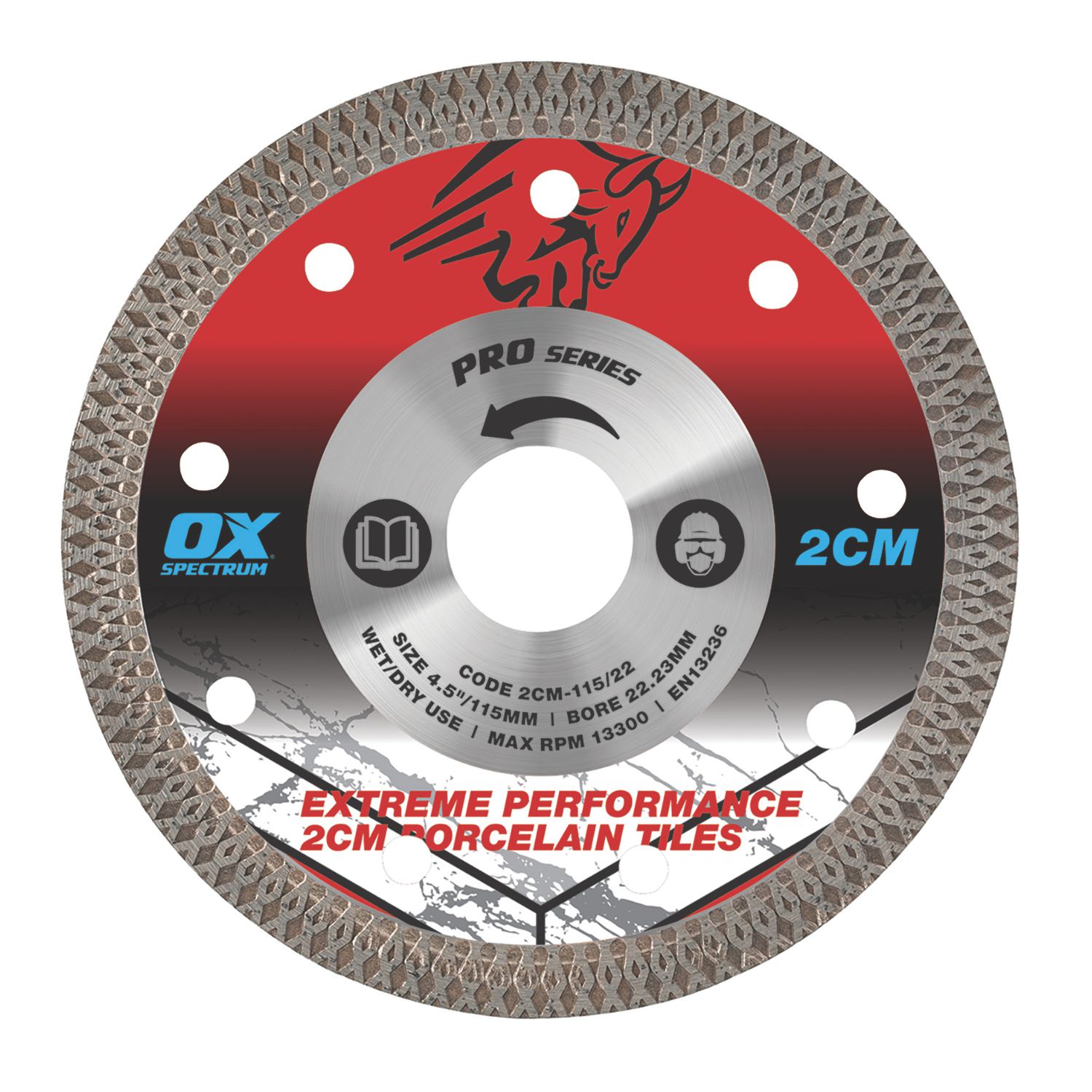 OX Pro Tile Diamond Blade 115mm x 22.23mm (811HP)