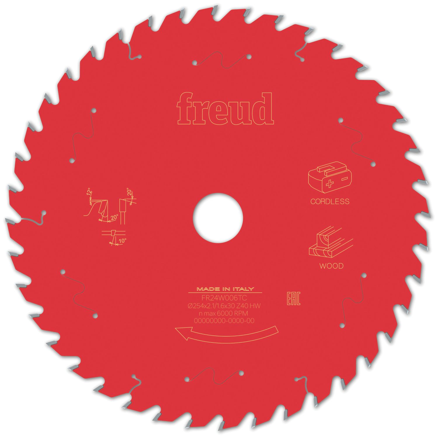 Freud F03FS10073 Wood/Chipboard/MDF Circular Saw Blade 254mm x 30mm 40T (811VX)