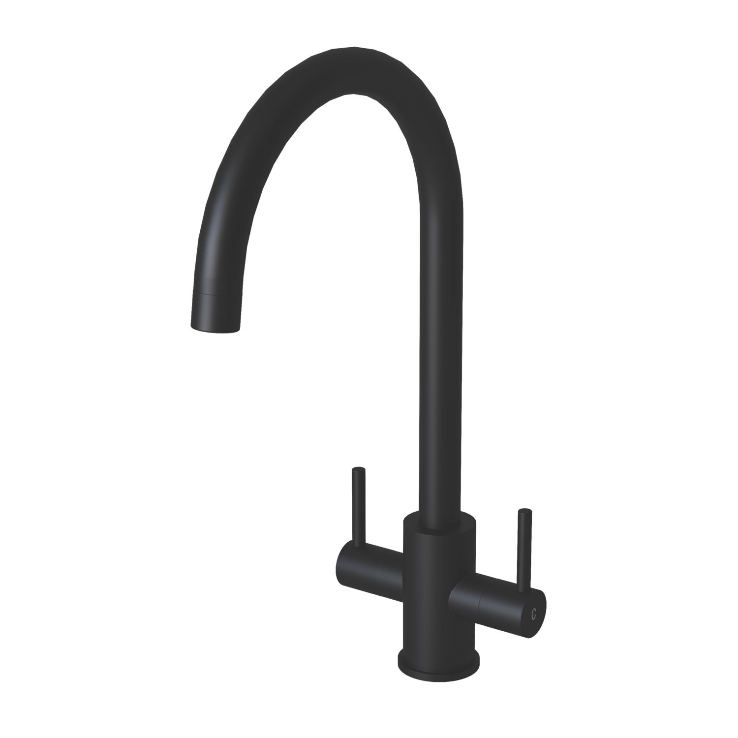 ETAL Dart Twin Lever Kitchen Mixer Tap Matt Black (812FJ)