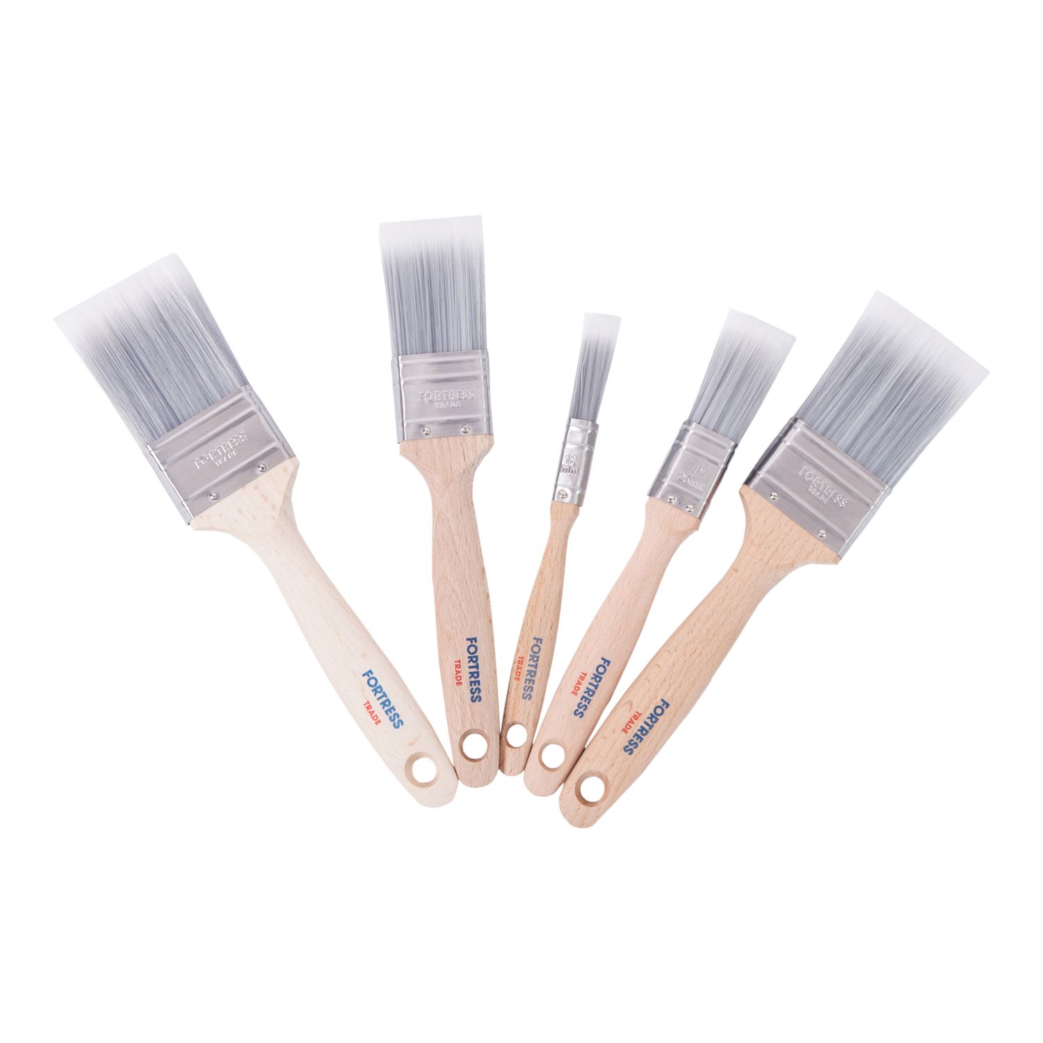 Fortress Trade Flat Paint Brush Set 5 Pieces (812FM)