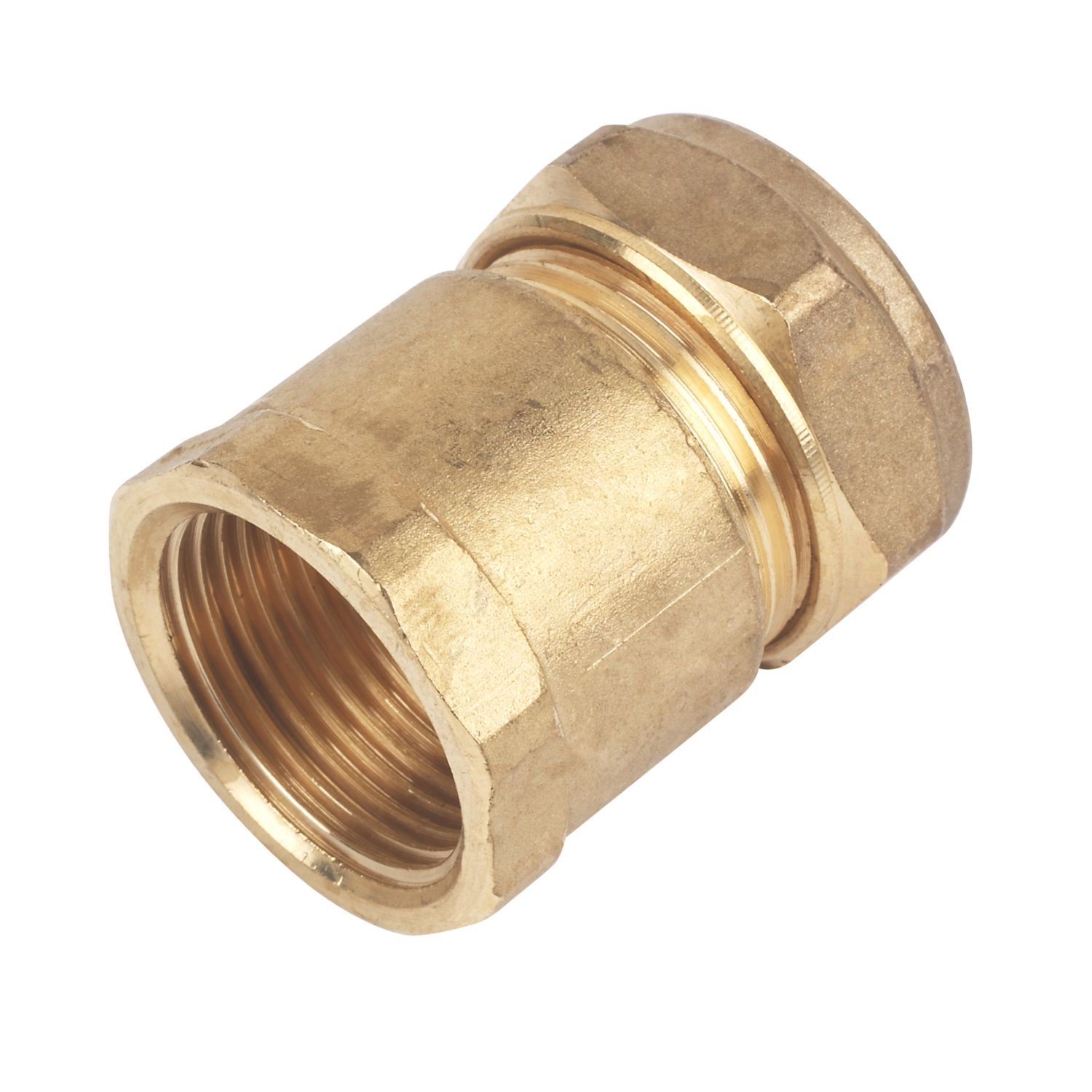 Flomasta Brass Compression Adapting Female Coupler 22mm x 3/4" (81402)