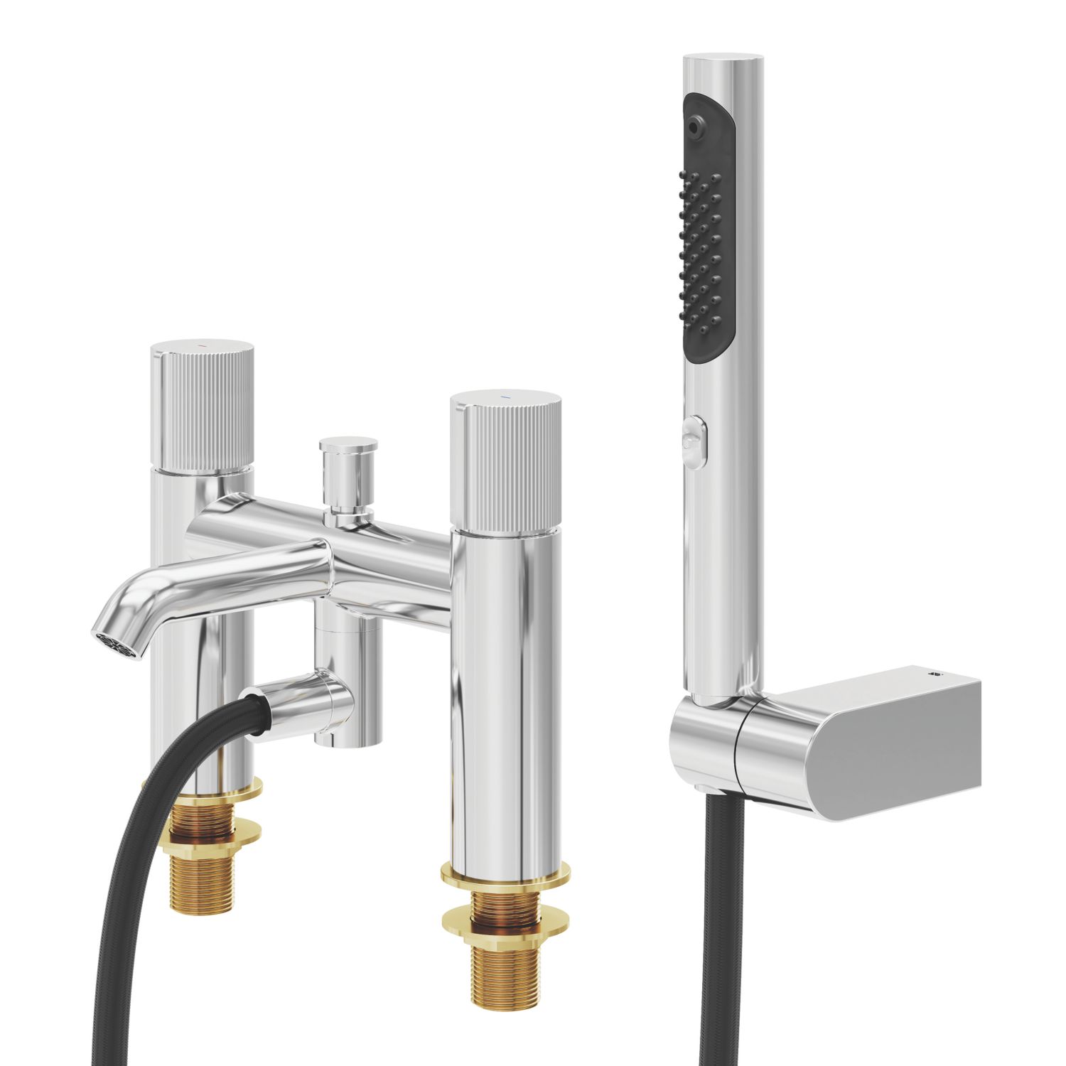 Swirl Gallen Chrome 228mm Deck Mounted Dual Control Manual Shower Mixer Tap (814KF)