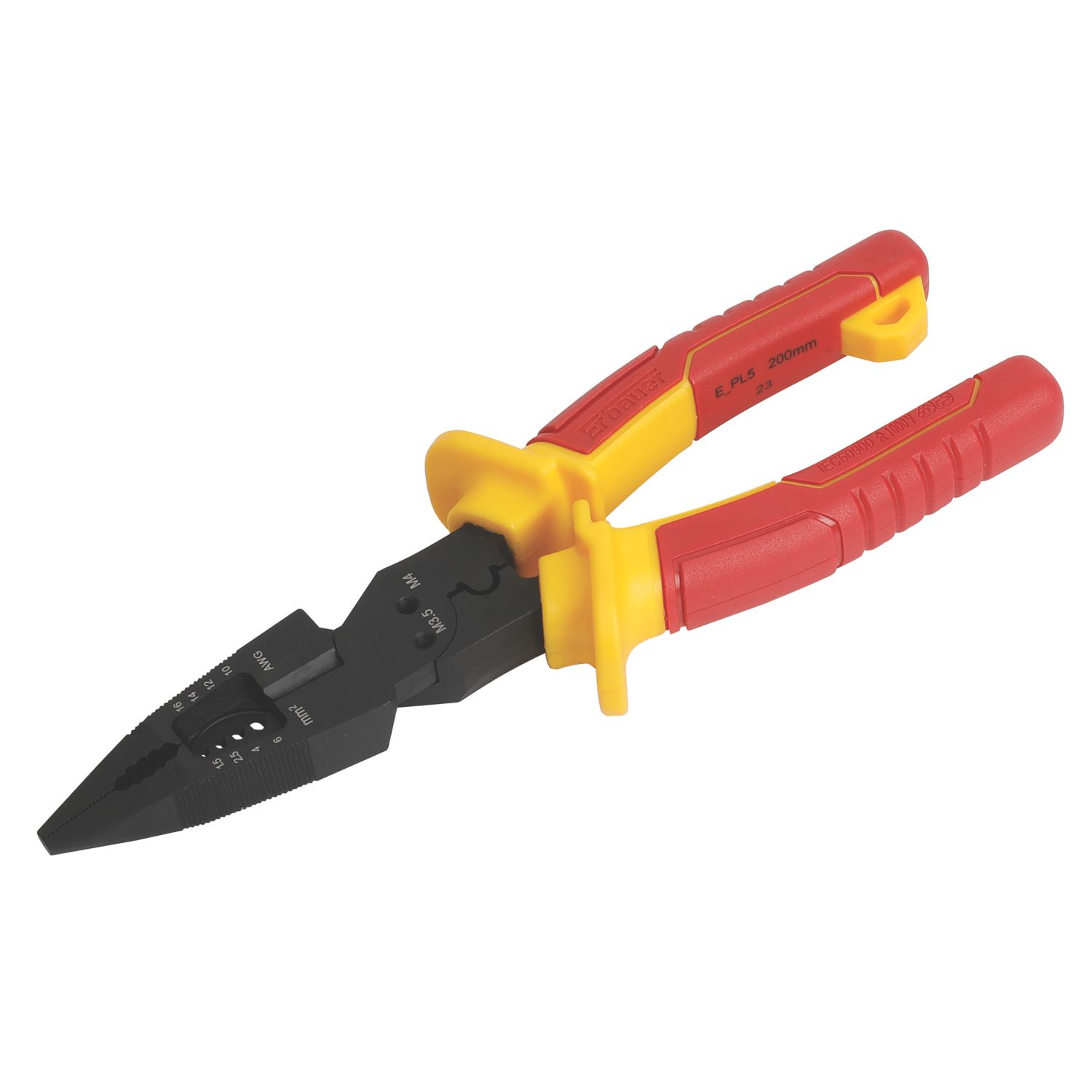 Erbauer VDE Multi-Functional Long Nose Pliers 8¼" (210mm) (814XH)